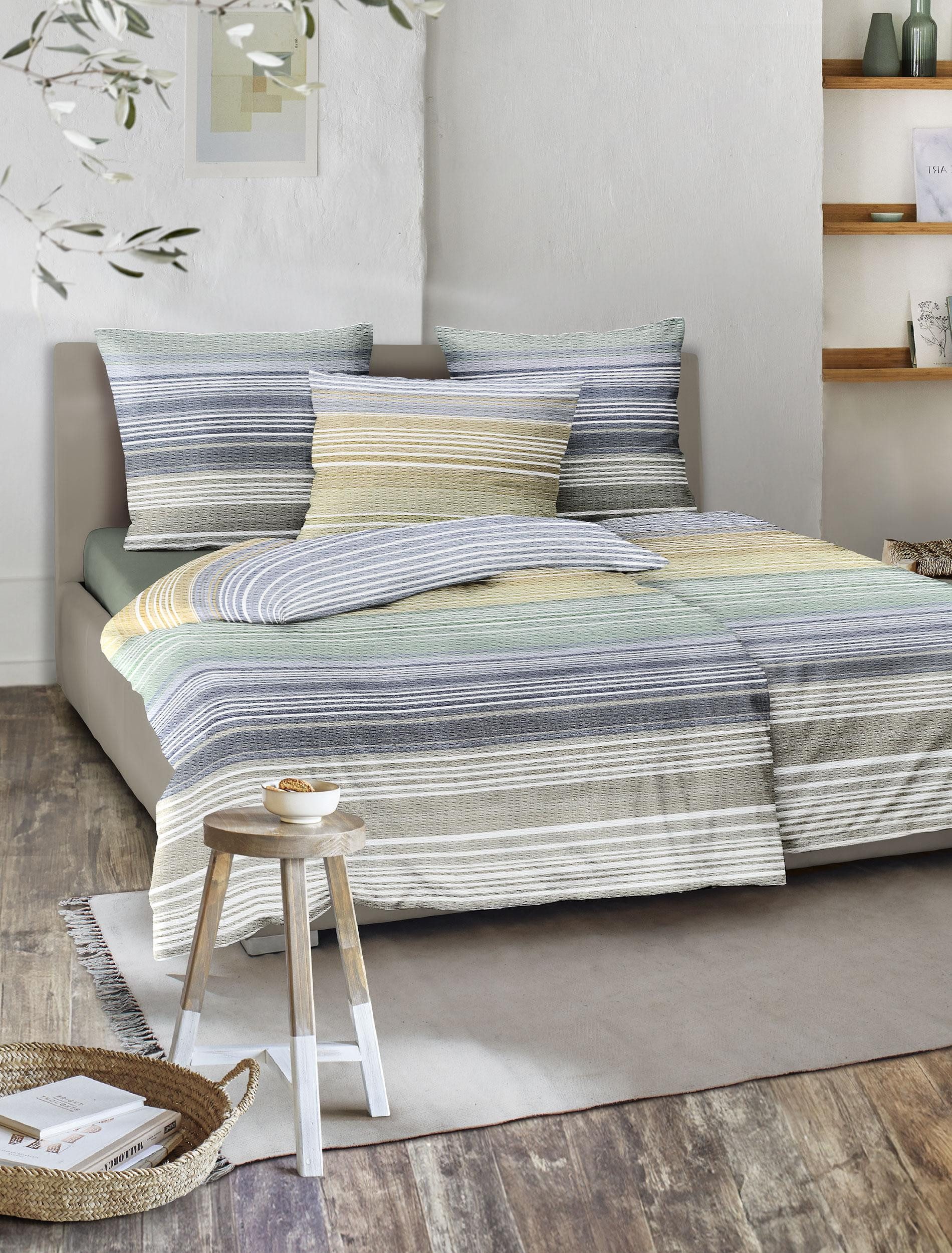 Irisette Bettwäsche Easy 8706, Seersucker, 2 teilig, kühlend und atmungsaktiv, pflegeleicht und bügelfrei