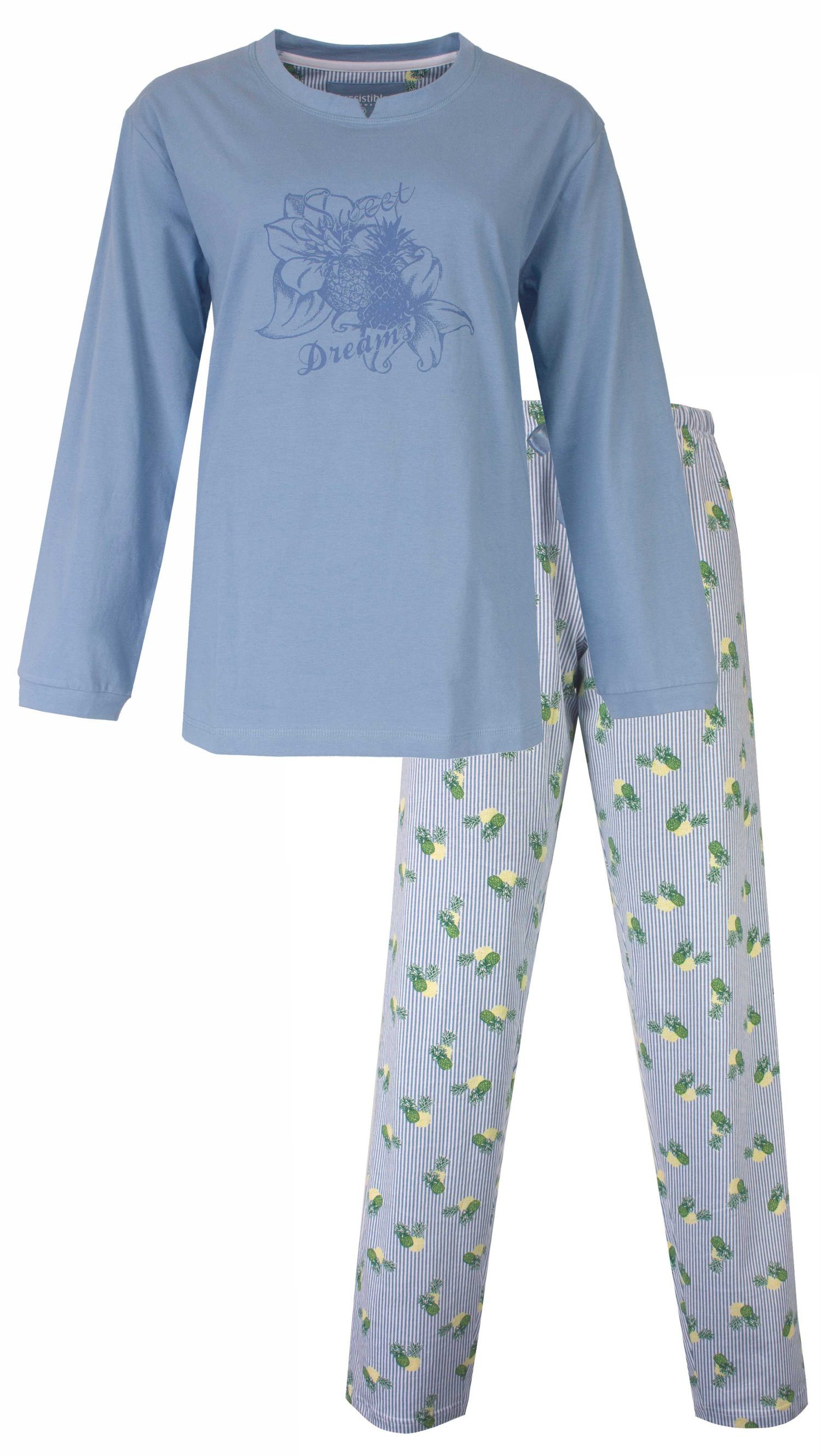 Irresistible Schlafanzug Damen Pyjama Langarm (2 tlg) Baumwolle
