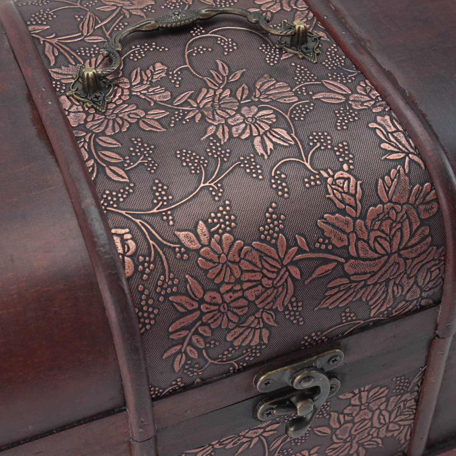 HMF Schatzkiste Schatztruhe aus Holz, kleine Schatzkiste mit Vintage Metallverschluss (1 St), für Kindergeburtstag, Hochzeit oder Jubiläum 30 x 23 x 21 cm Japan – Bild 4 von 4