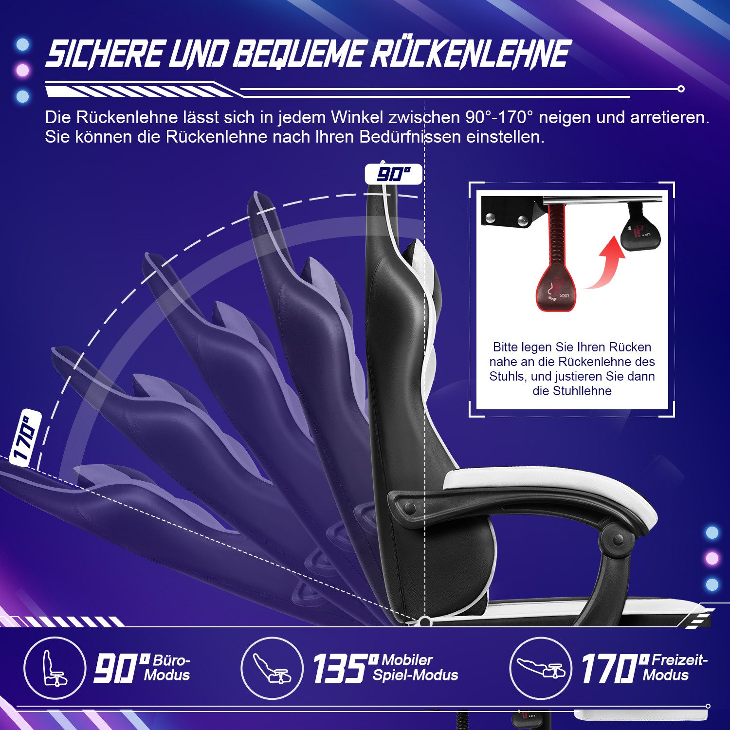 Hiazurm Gaming-Stuhl Gaming Stuhl, Bürostuhl Ergonomisch, günstig online kaufen