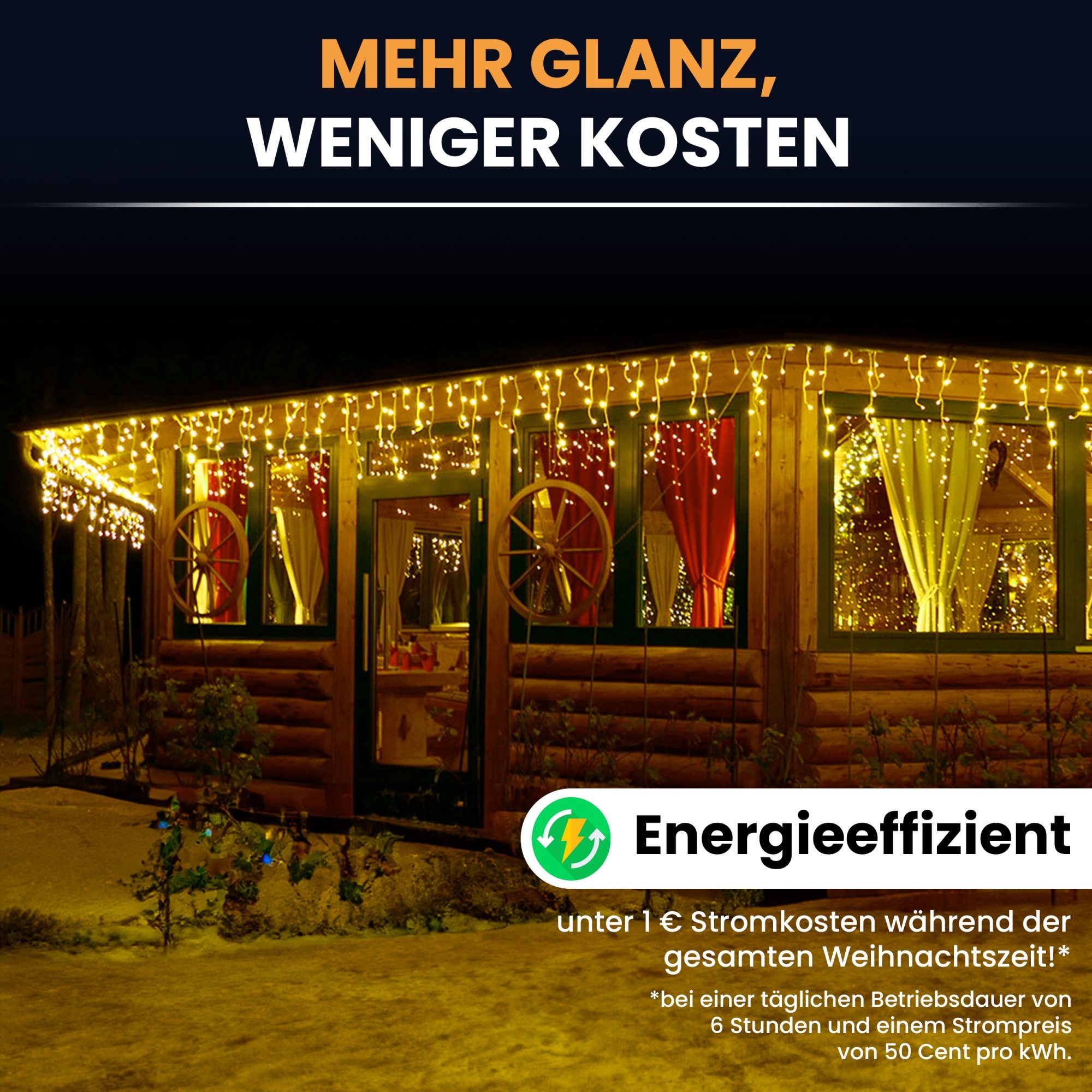 Gartenpirat LED-Lichterkette Eisregen LED-Beleuchtung Weihnachtsdeko für außen mit Timerfunktion, 4,2 m