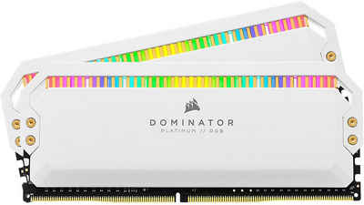 Corsair DOMINATOR PLATINUM RGB DDR5 6200 32GB (2x16GB) White Arbeitsspeicher (RGB Beleuchtung ICUE, Intel optimiert)