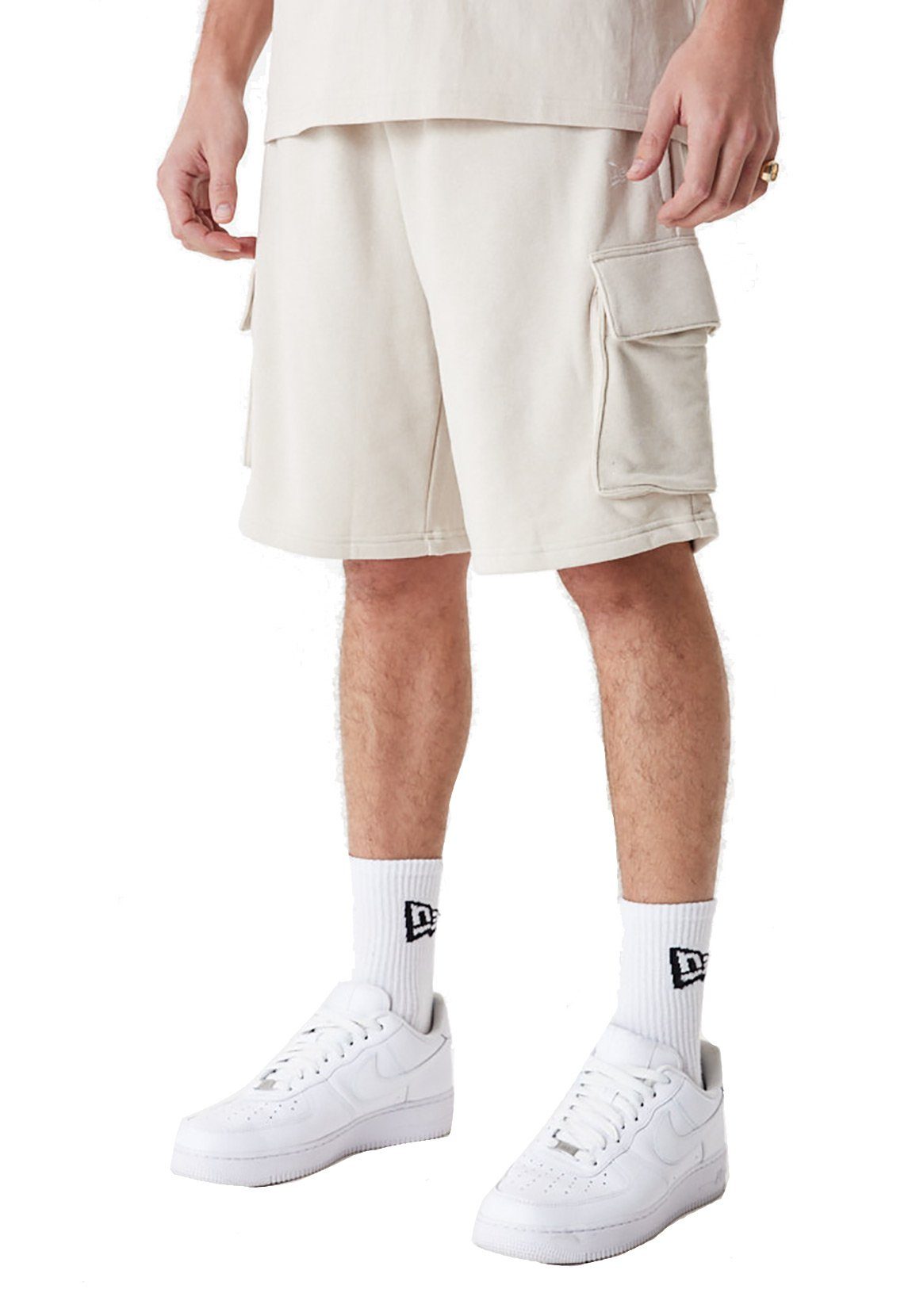 New Era Stoffhose New Era Herren Shorts NE ESSENTIALS CARGO SHORT Stonewhite Beige