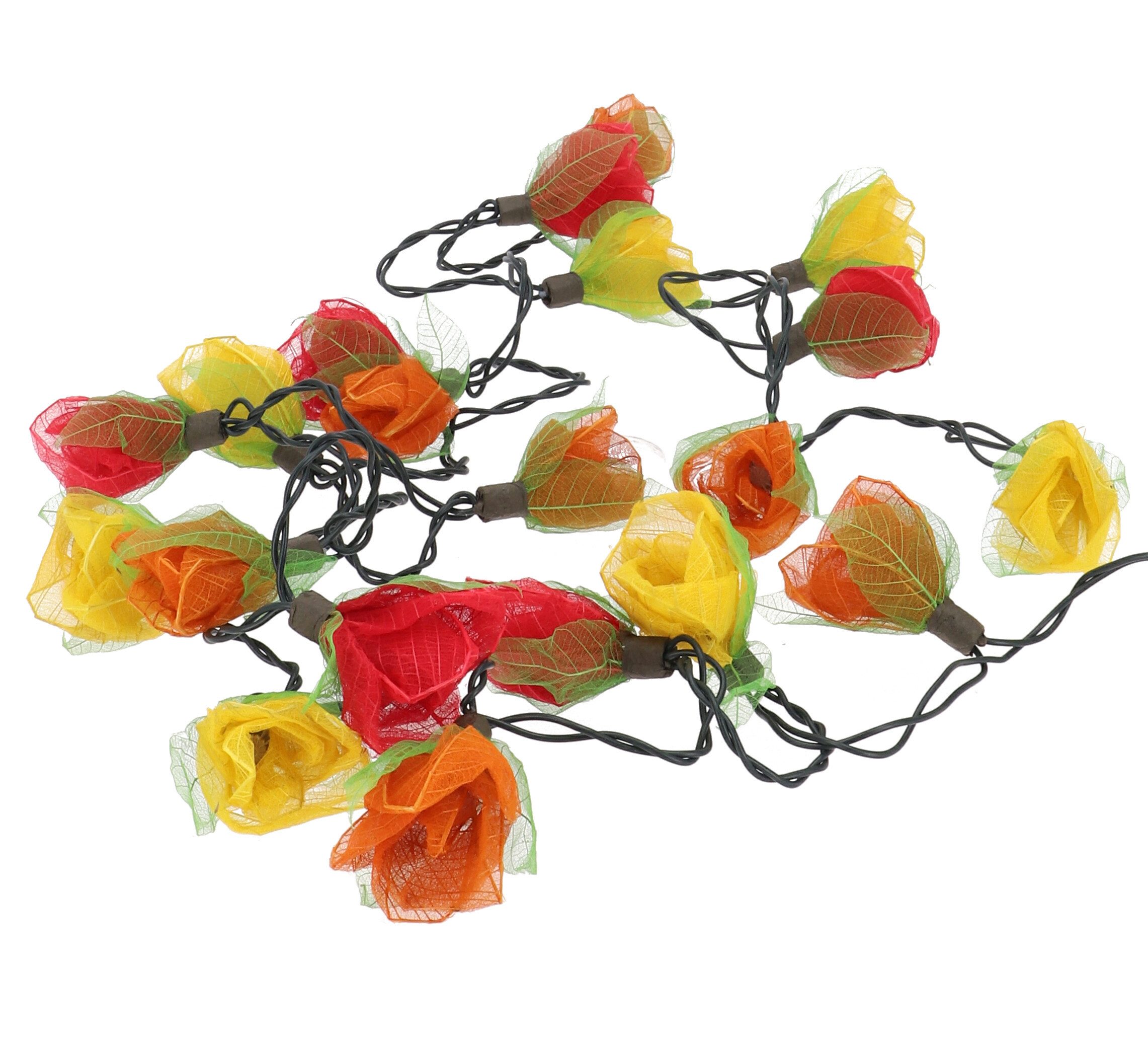 Guru-Shop LED-Lichterkette Blüten LED Lichterkette - 20 Stk Rose..