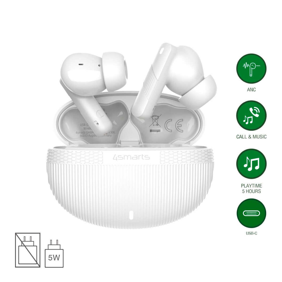 4smarts 4smarts TWS Bluetooth Kopfhörer SkyBuds Pro ANC, w PC-Headset