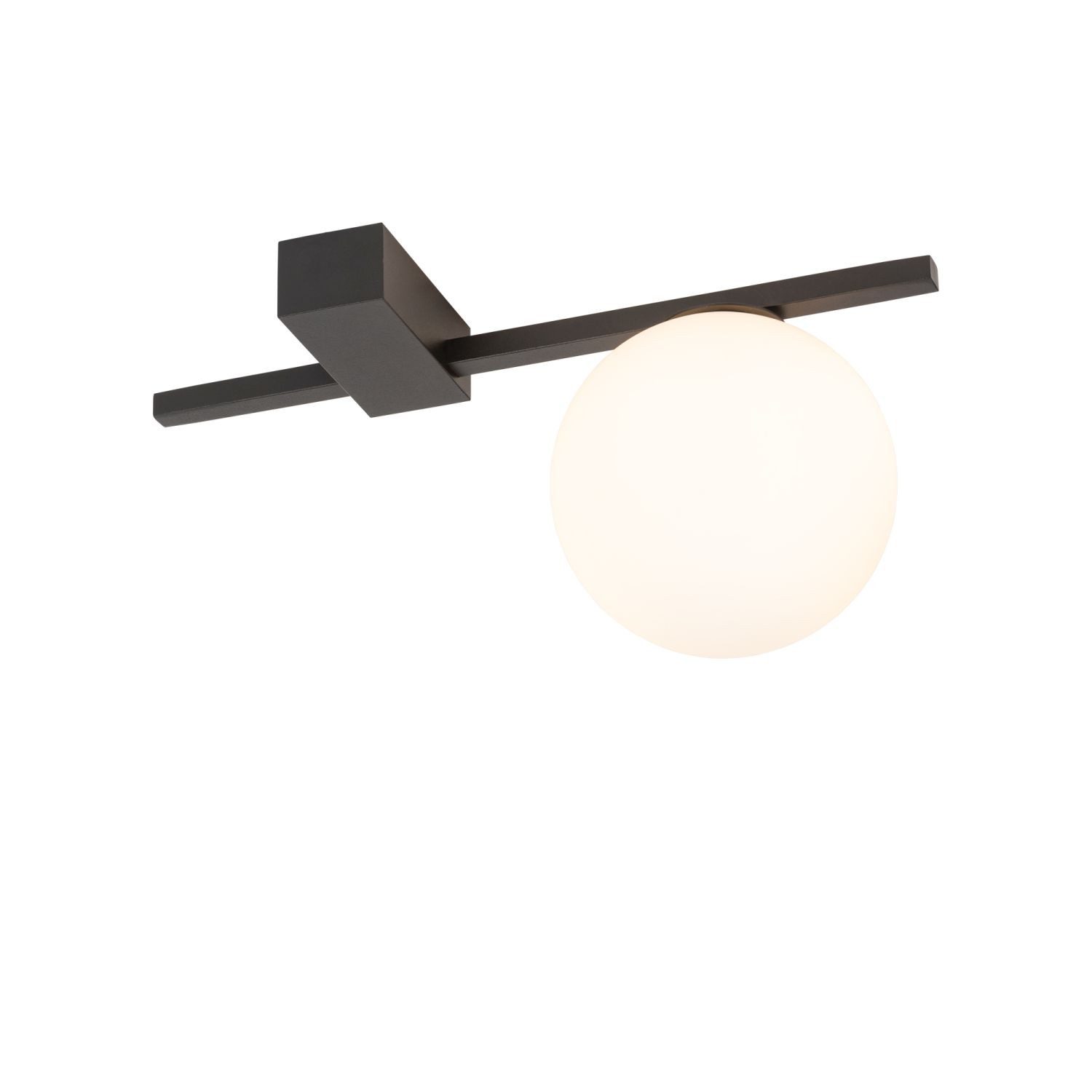 Licht-Erlebnisse Deckenleuchte KRISTY, ohne Leuchtmittel, Aluminium Glas G9 Schwarz Weiß Kugelschirm Modern