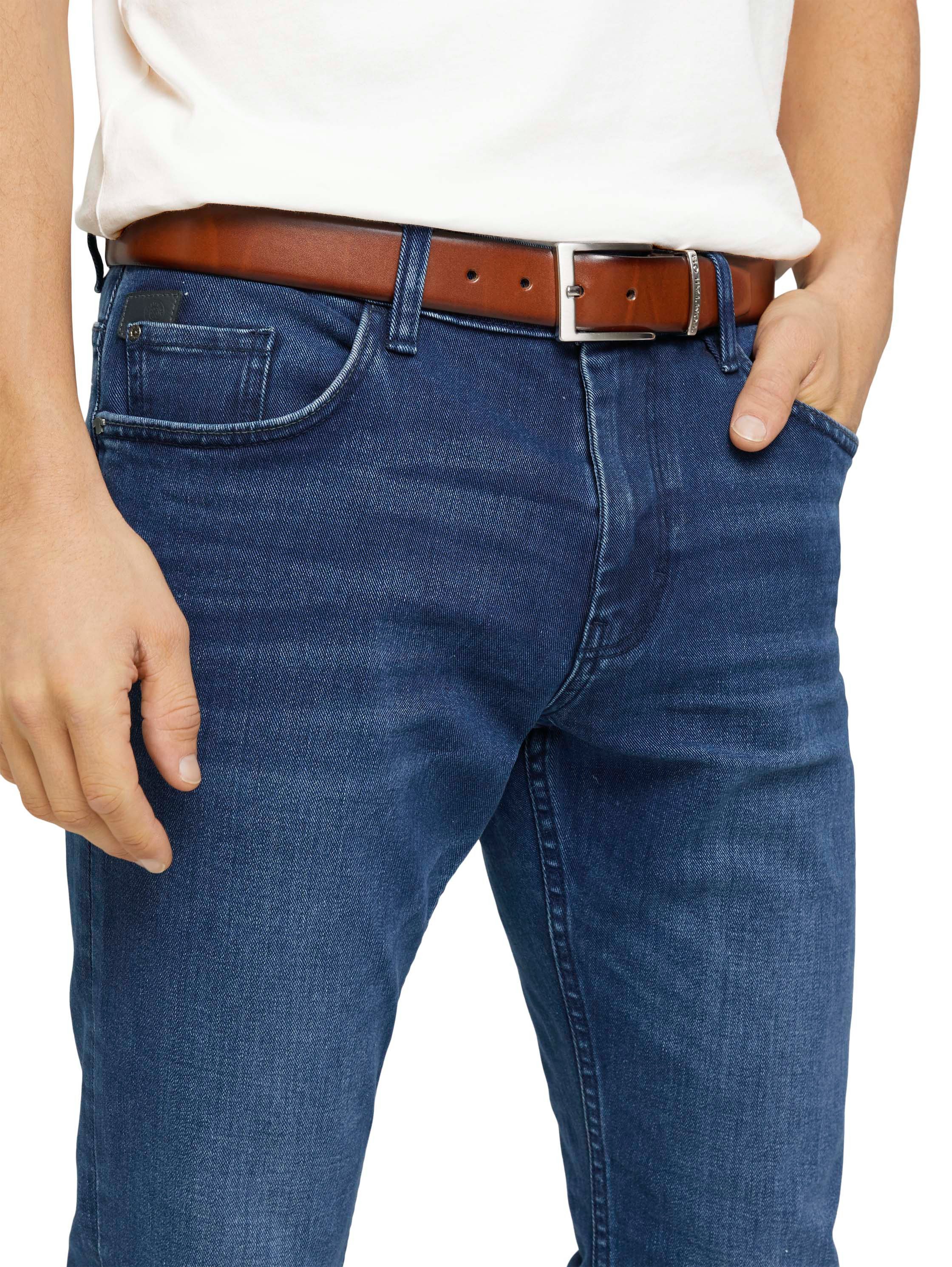 TOM TAILOR Ledergürtel TTBILL 3.5 cm breiter Herrengürtel, Freizeit- und Anzugsgürtel, bis Gr. 120