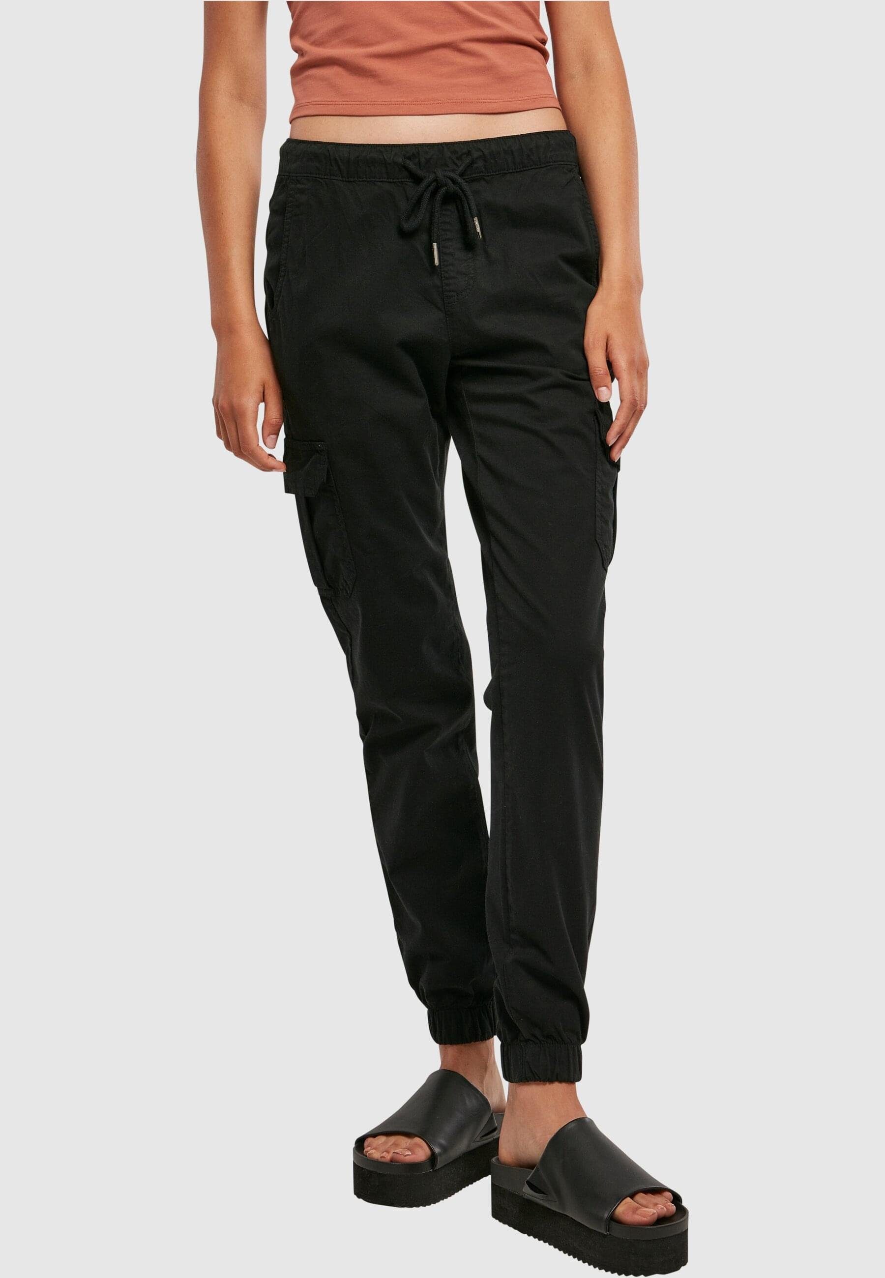 High Jogging Cargo (1-tlg) URBAN Ladies Waist black Pants Damen Cargohose CLASSICS