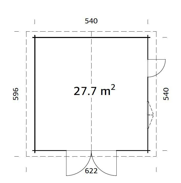 Palmako Garage Roger, BxTxH: mit 622x596x312 cm, Holztor, naturbelassen
