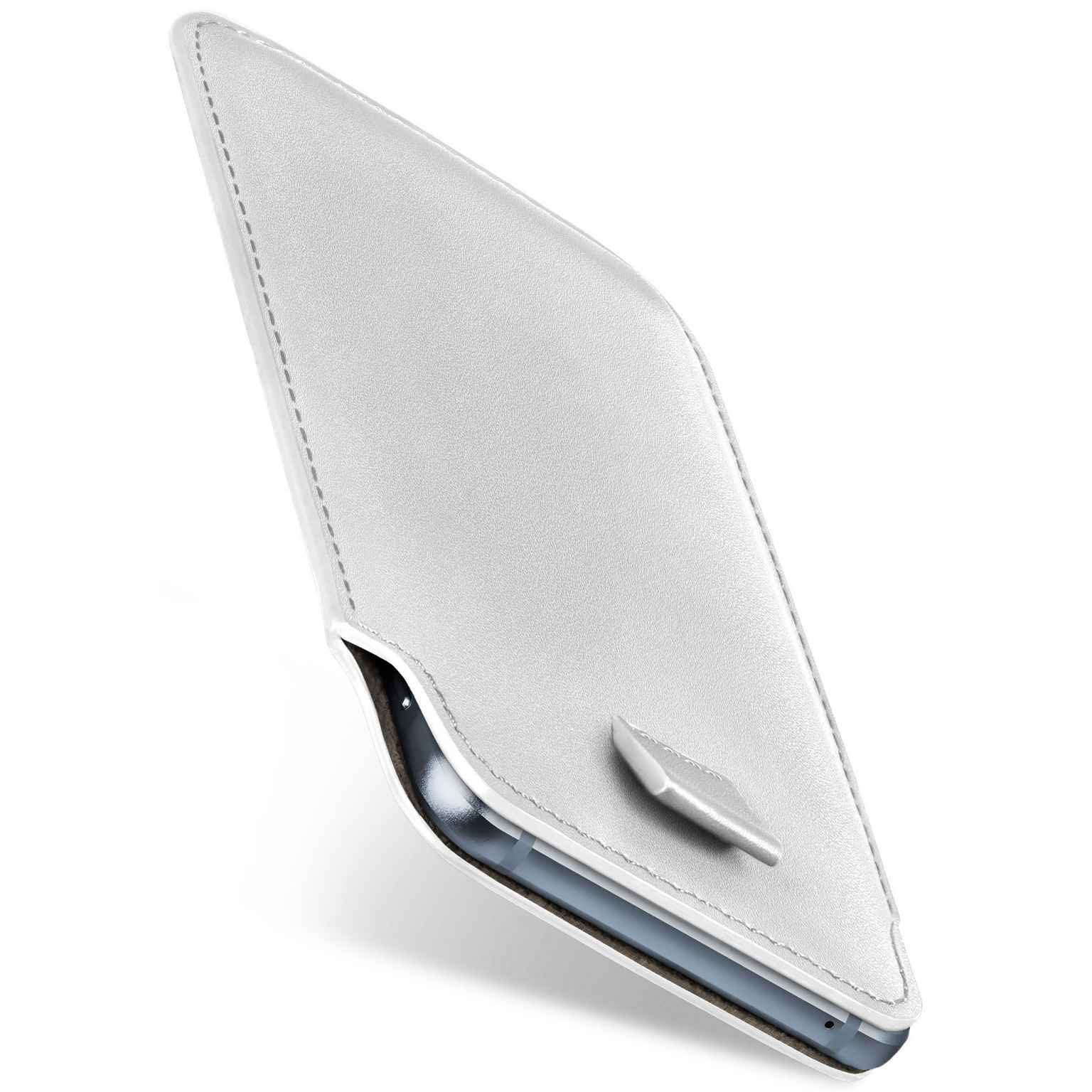 moex Handyhülle für Xiaomi 13 Hülle Leder Optik Pull Case Weiß 6,36 Zoll, Holster Handytasche Schutzhülle Sleeve Hülle Etui 360 Grad Schutz Dünn