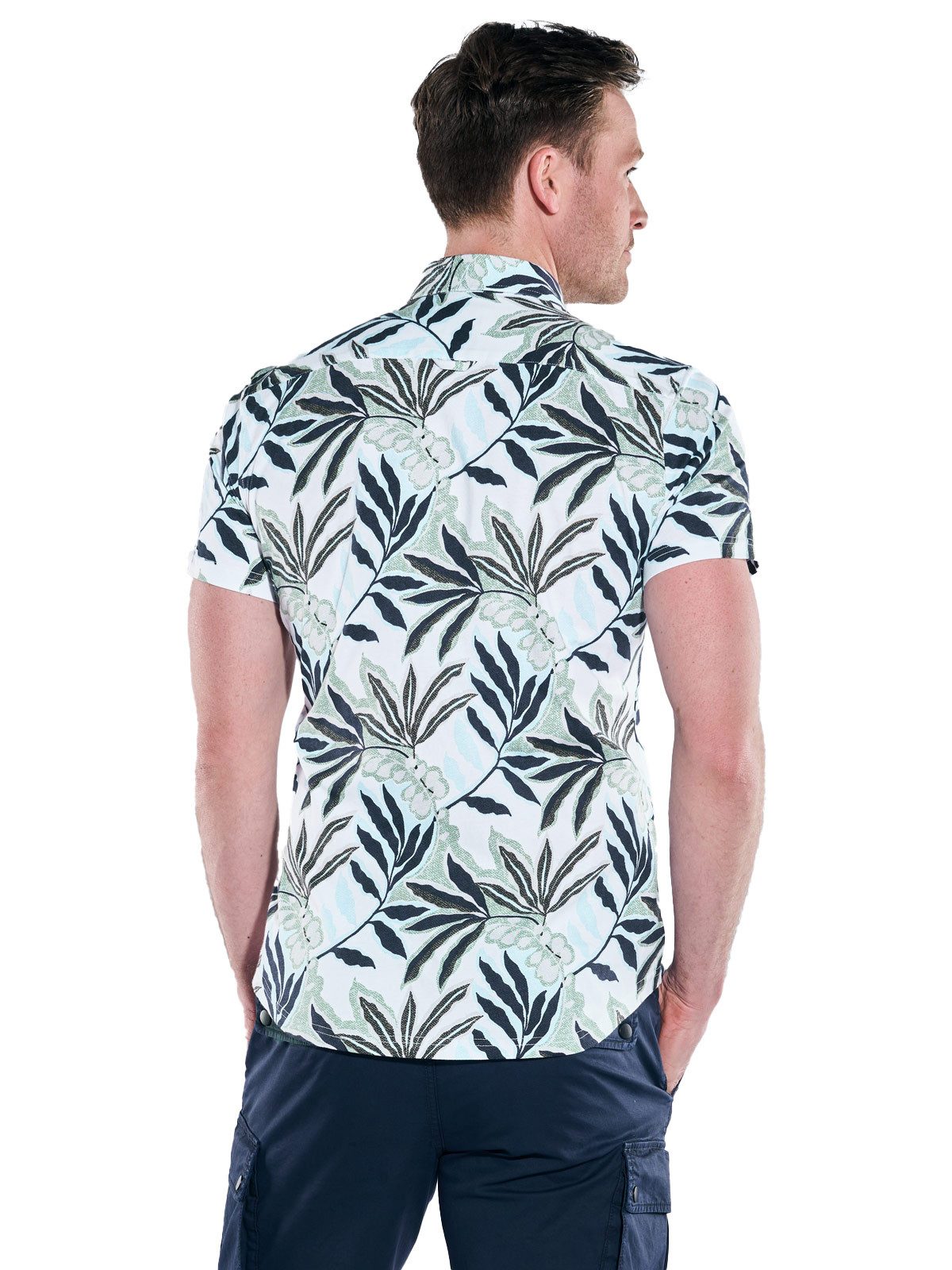 Engbers Kurzarmhemd Herren Kurzarm-Hemd gemustert, Hellgruen