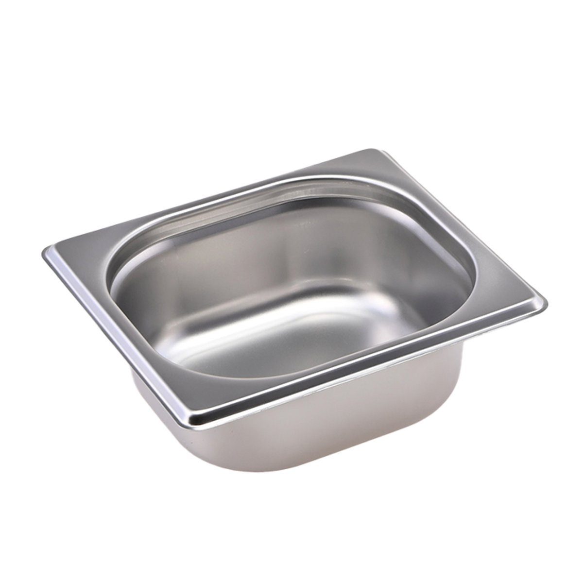 B&S Thermobehälter GN Behälter Einsatz Edelstahl 1/6 Tiefe 6,5 cm - 1 Liter, Edelstahl