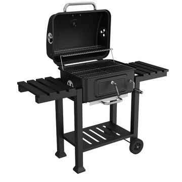 Wetterstein Holzkohlegrill Wetterstein® solider XXL-BBQ GRILLWAGEN Holzkohle Grill Doppelablage