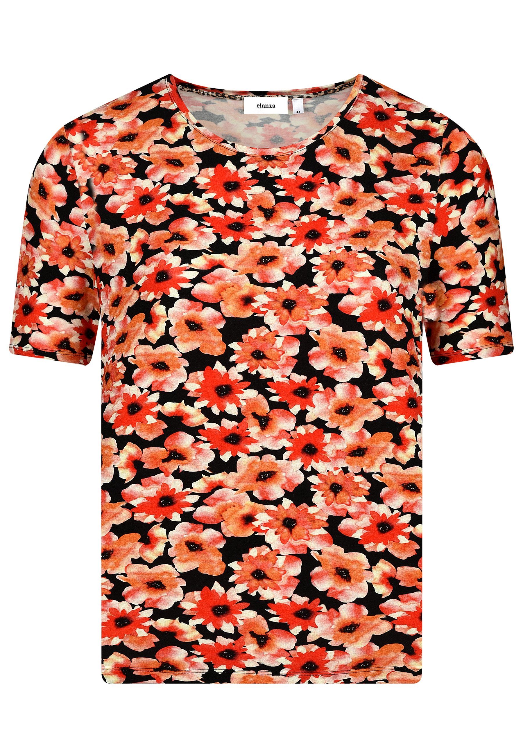 Damen Shirts elanza T-Shirt Shirt Flower Print - 7/red (1-tlg)