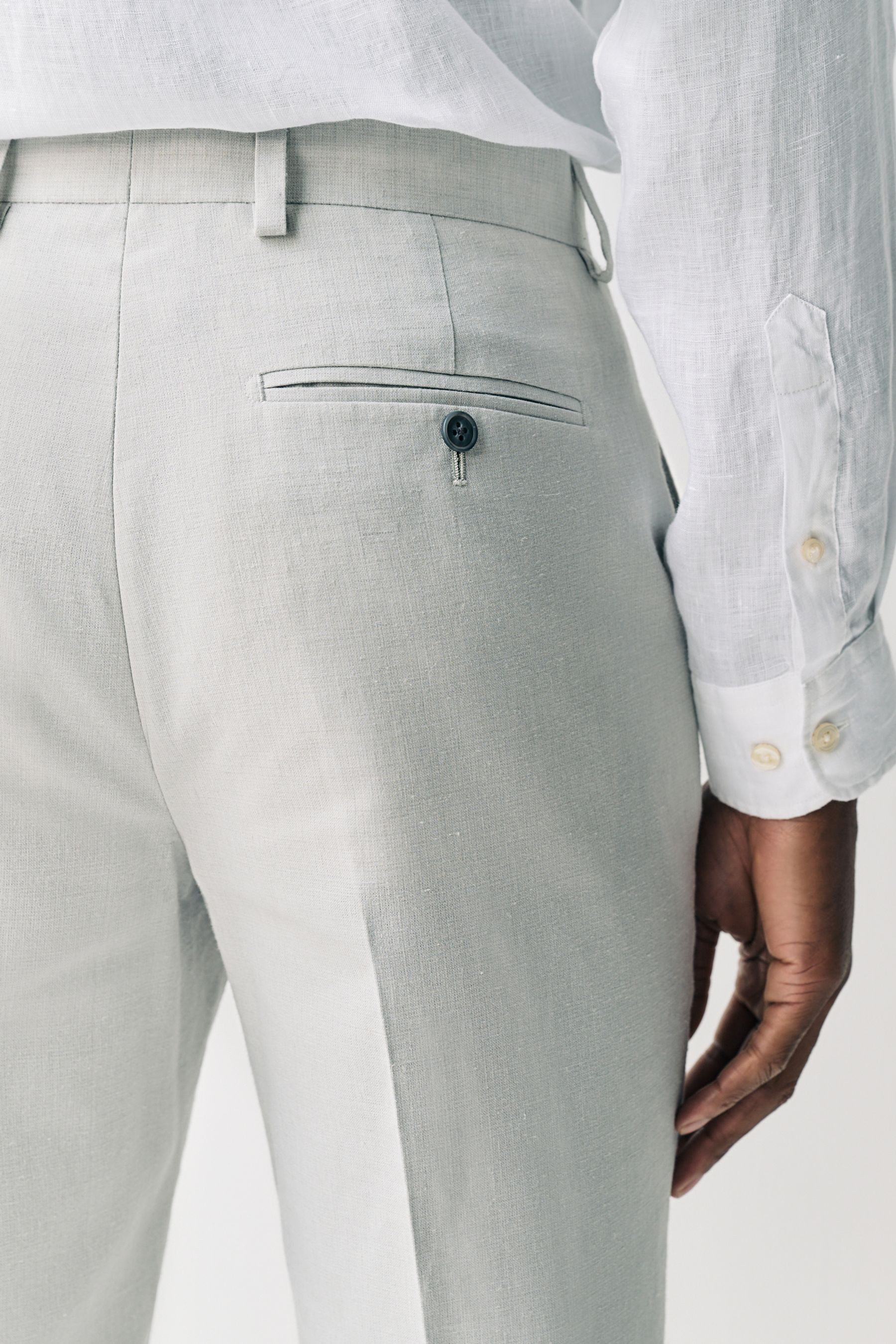 Next Anzughose Strukturierte Tailored Fit Anzughose aus Leinen (1-tlg)
