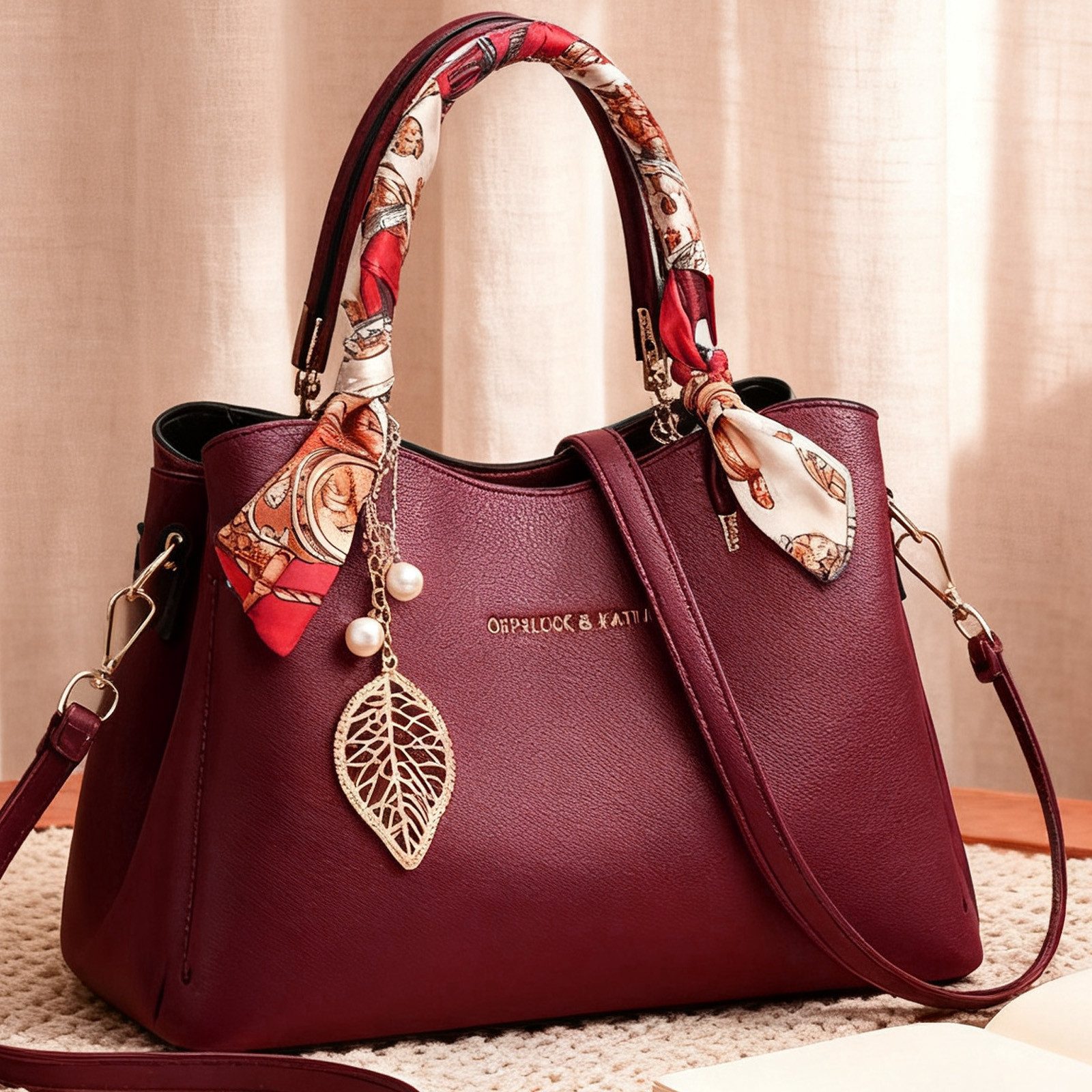 REDOM Henkeltasche Handtasche Tragetasche Aktentasche Tasche Damen Umhängetasche (abnehmbarer Schulterriemen vielseitig tragbar Alltags Business-Tasche, 1-tlg., elegante Schultertasche aus Premium-Kunstleder 3-Fächer-Design), Perfekt für Alltag Büro Shopping Events und als Geschenkidee