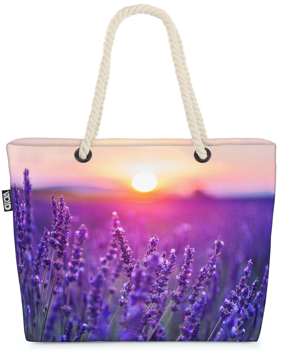 VOID Strandtasche (1-tlg), Feld Lavendel Blumen Natur Landschaft feld blumen blumenfeld blüten b