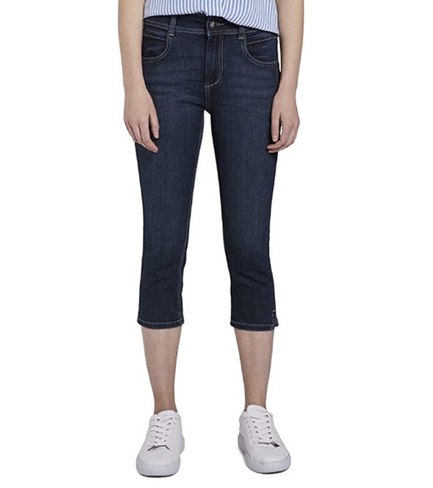TOM TAILOR Regular-fit-Jeans »TOM TAILOR Kate Slim Capri-Jeans bequeme Damen  Sommer-Hose 3/4 Länge Denim-Jeans Blau« online kaufen | OTTO