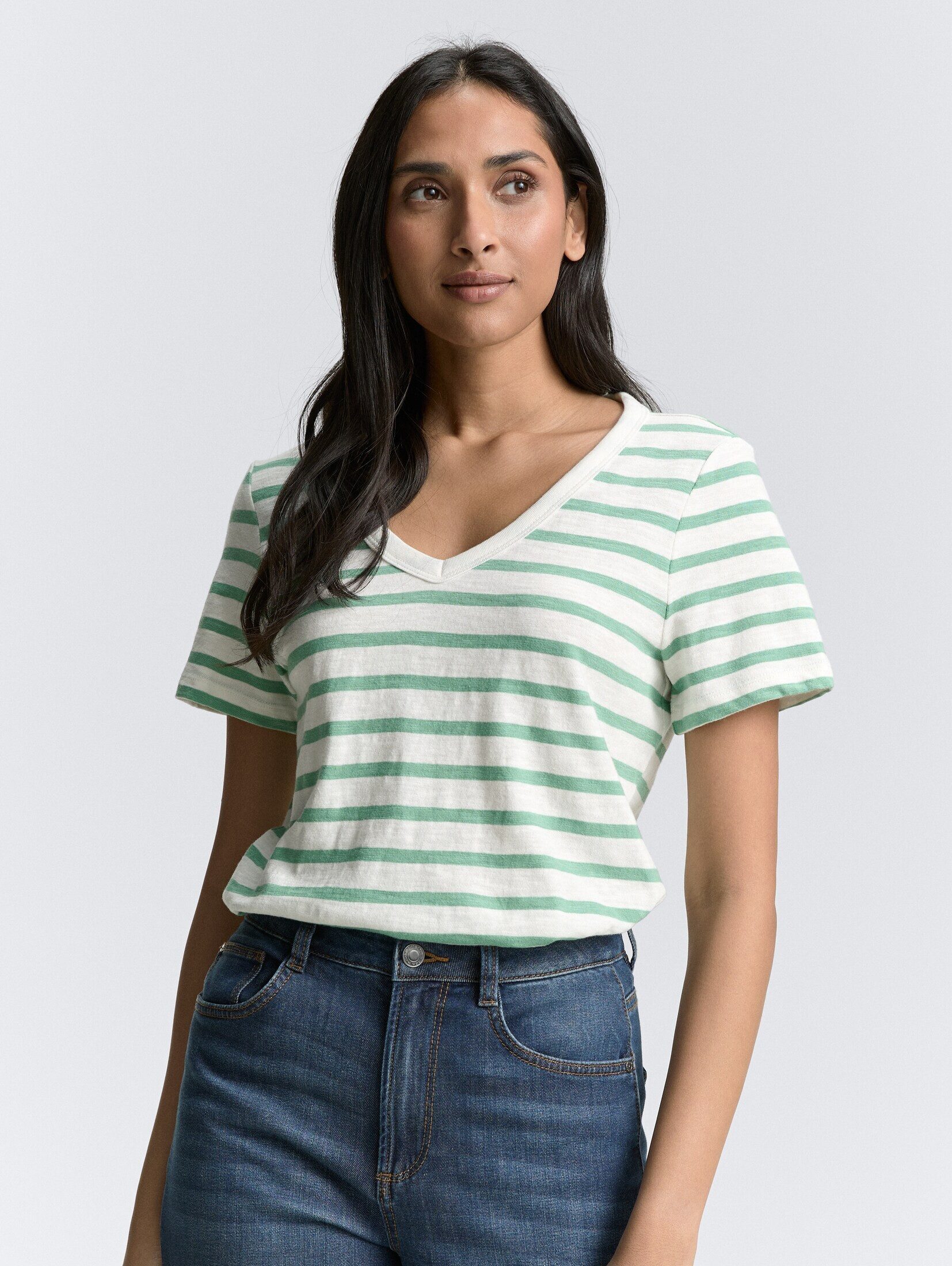 TOM TAILOR T-Shirt T-Shirt mit V-Ausschnitt günstig online kaufen