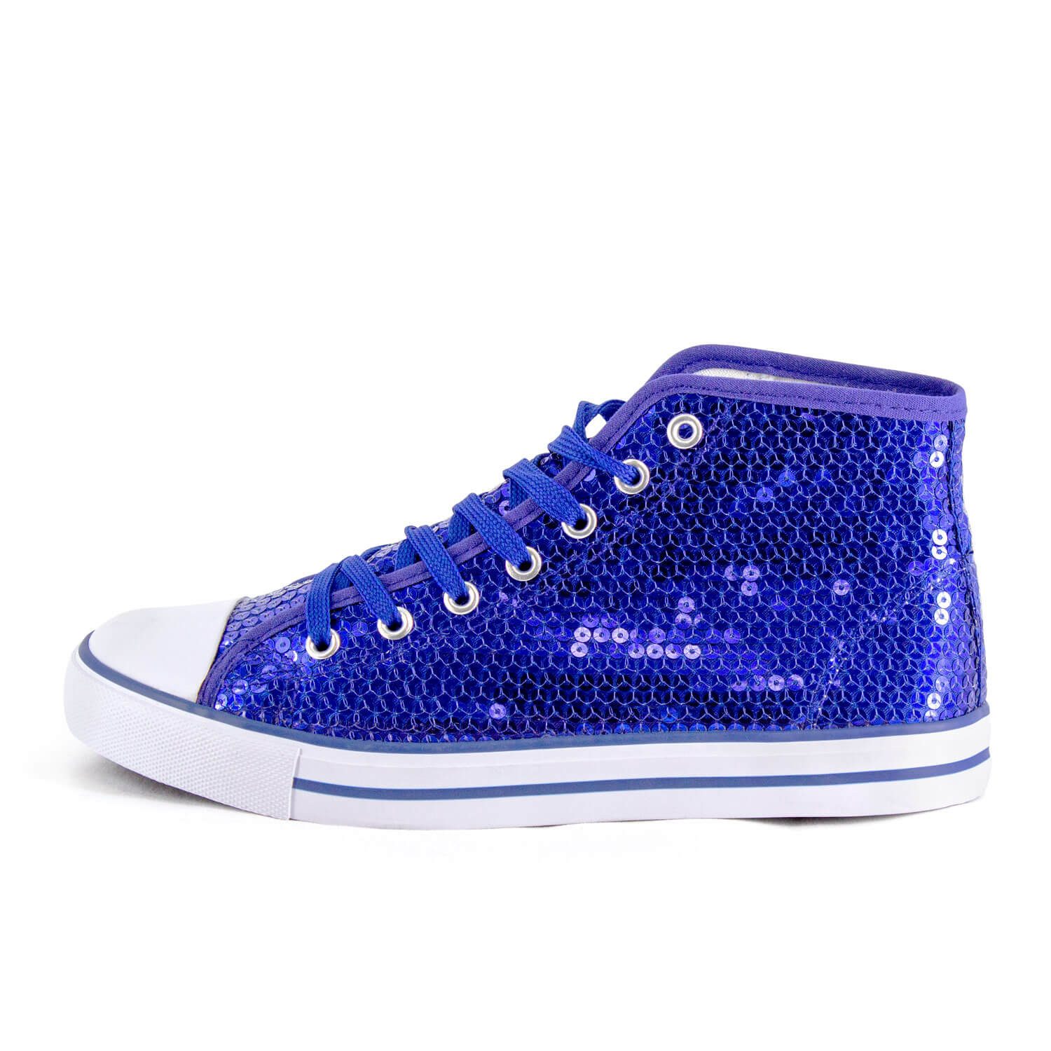 Party Factory Pailletten Schuhe blau Glitzer Sneaker Damen Herren Größe 41 Sneaker mit Schnürsenkel