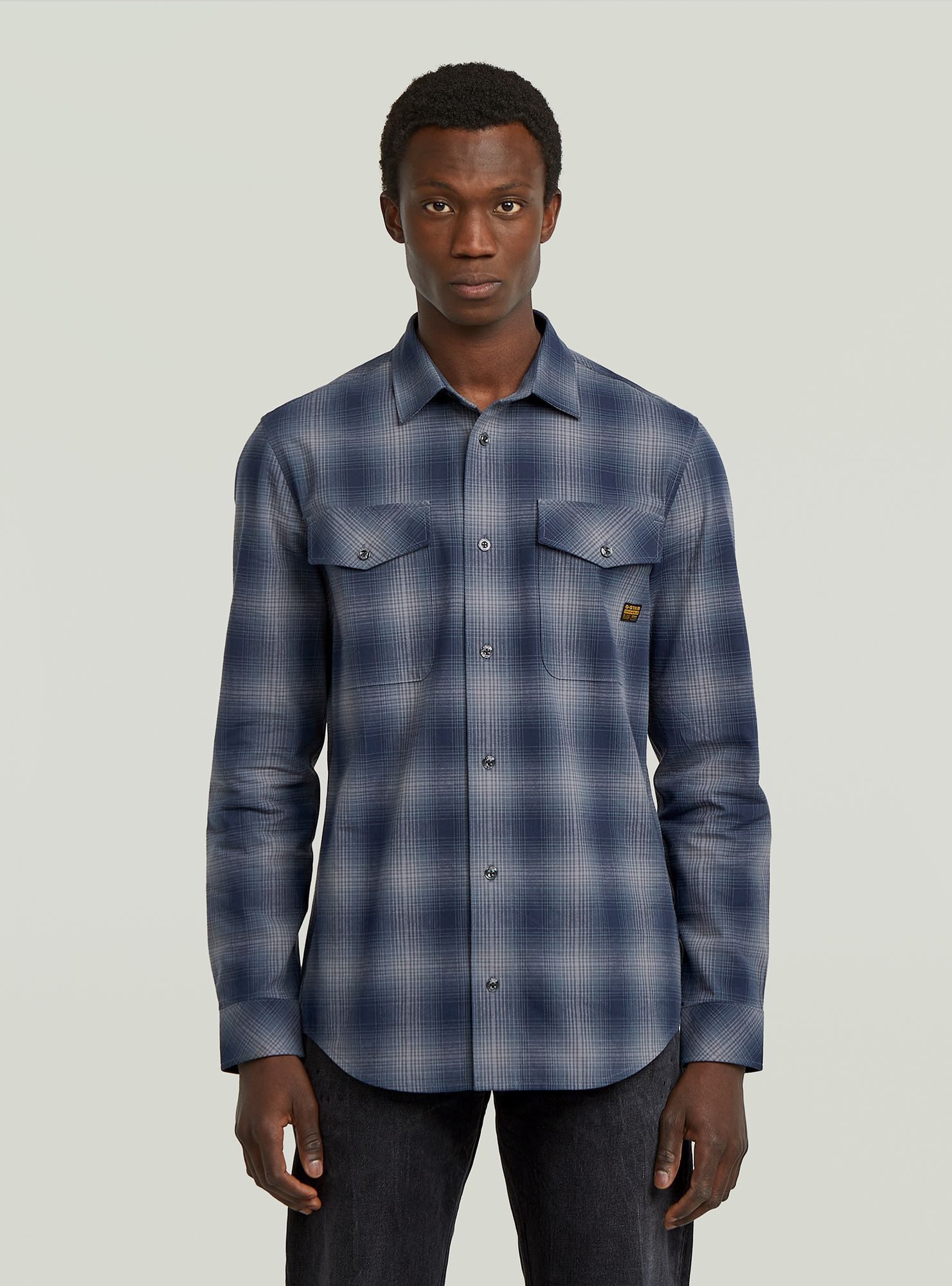 Langarmshirt Marine Slim Hemd