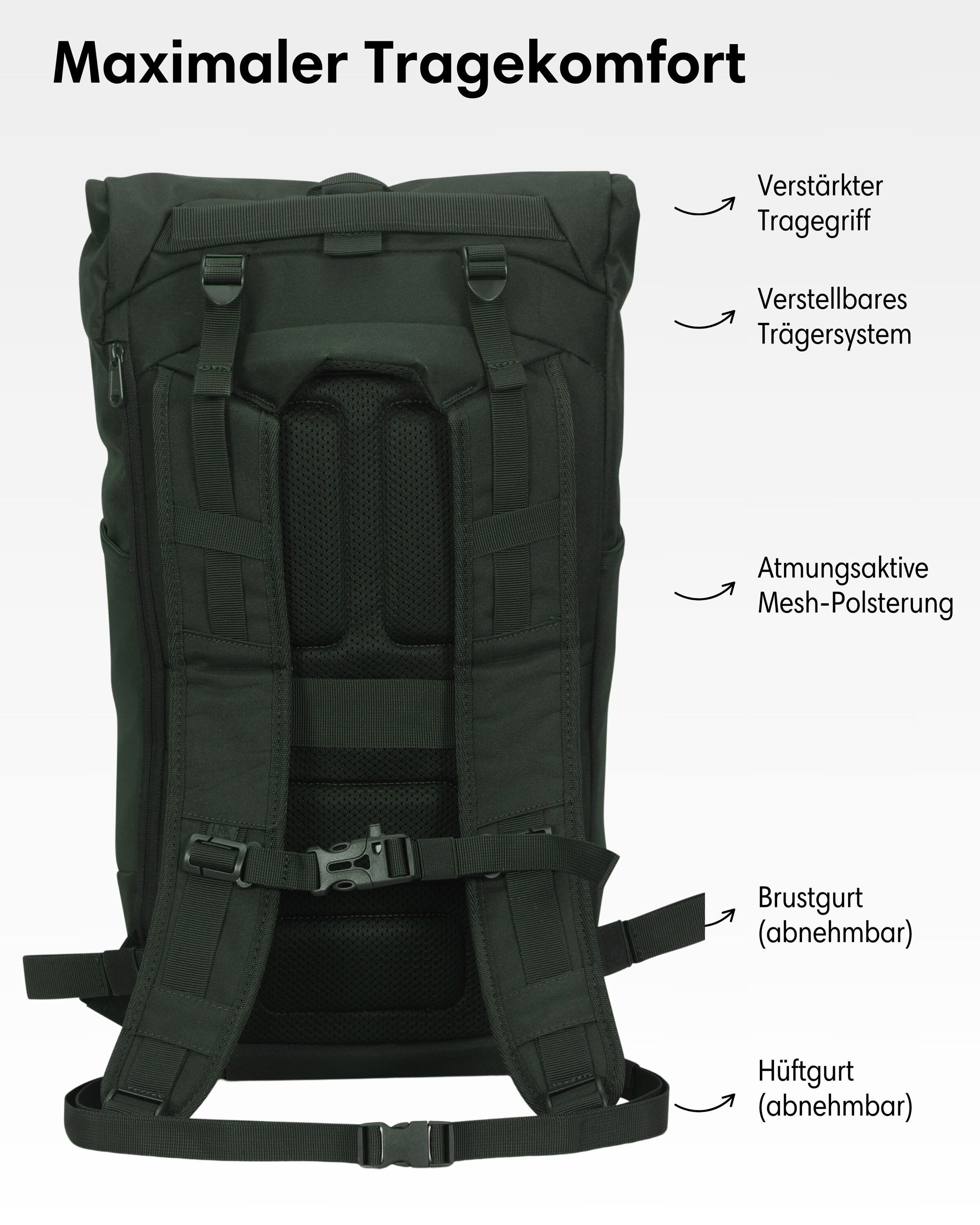 LARKSON Wanderrucksack Arvid Wanderrucksack mit Mesh-Polsterung (1-tlg), Trekkingrucksack 20L für Tagestouren, Abnehmbarer Hüftgurt