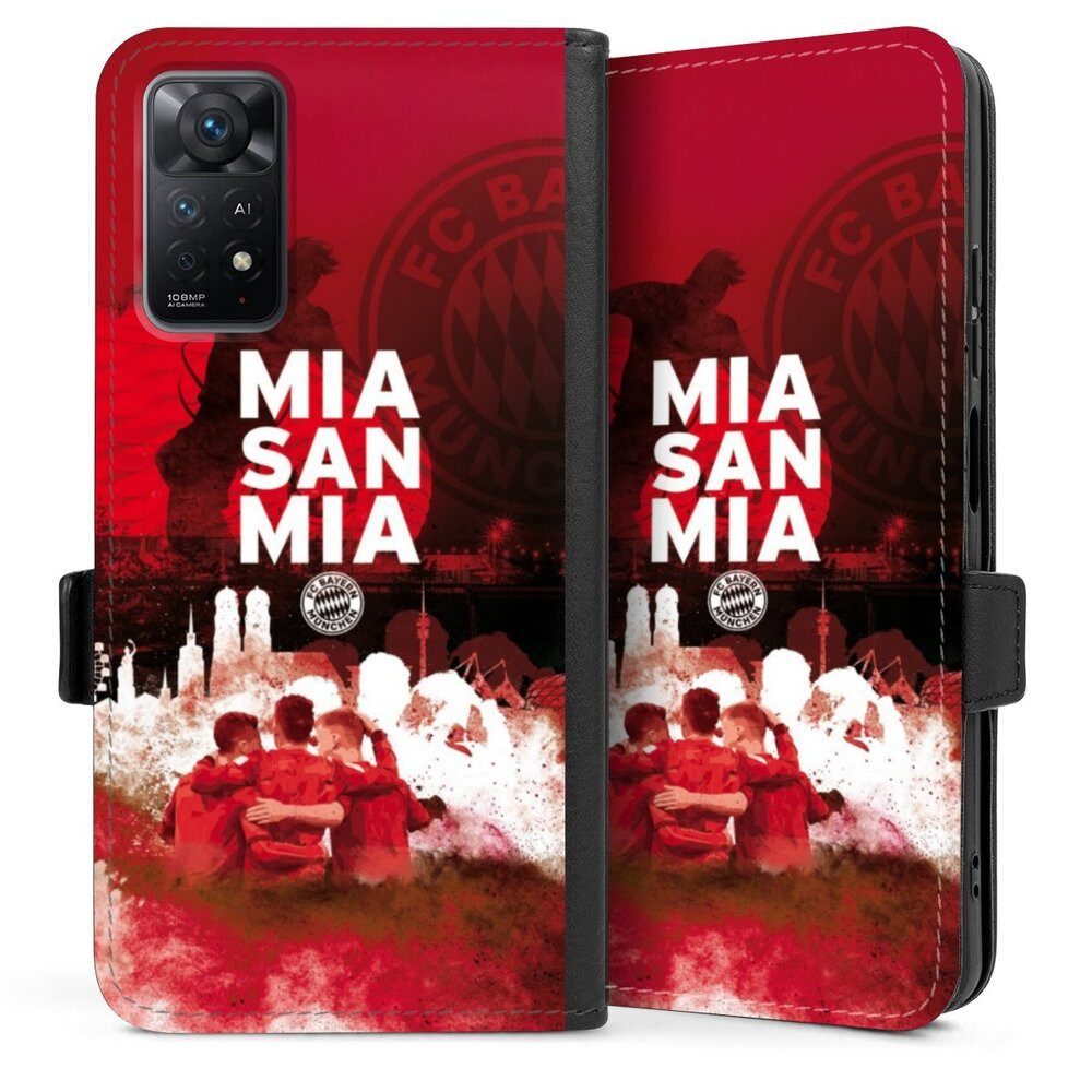 DeinDesign Handyhülle FCB Mia San Mia FC Bayern München FCB - MIA SAN MIA, Xiaomi Redmi Note 11 Pro 4G Hülle Handy Flip Case Wallet Cover