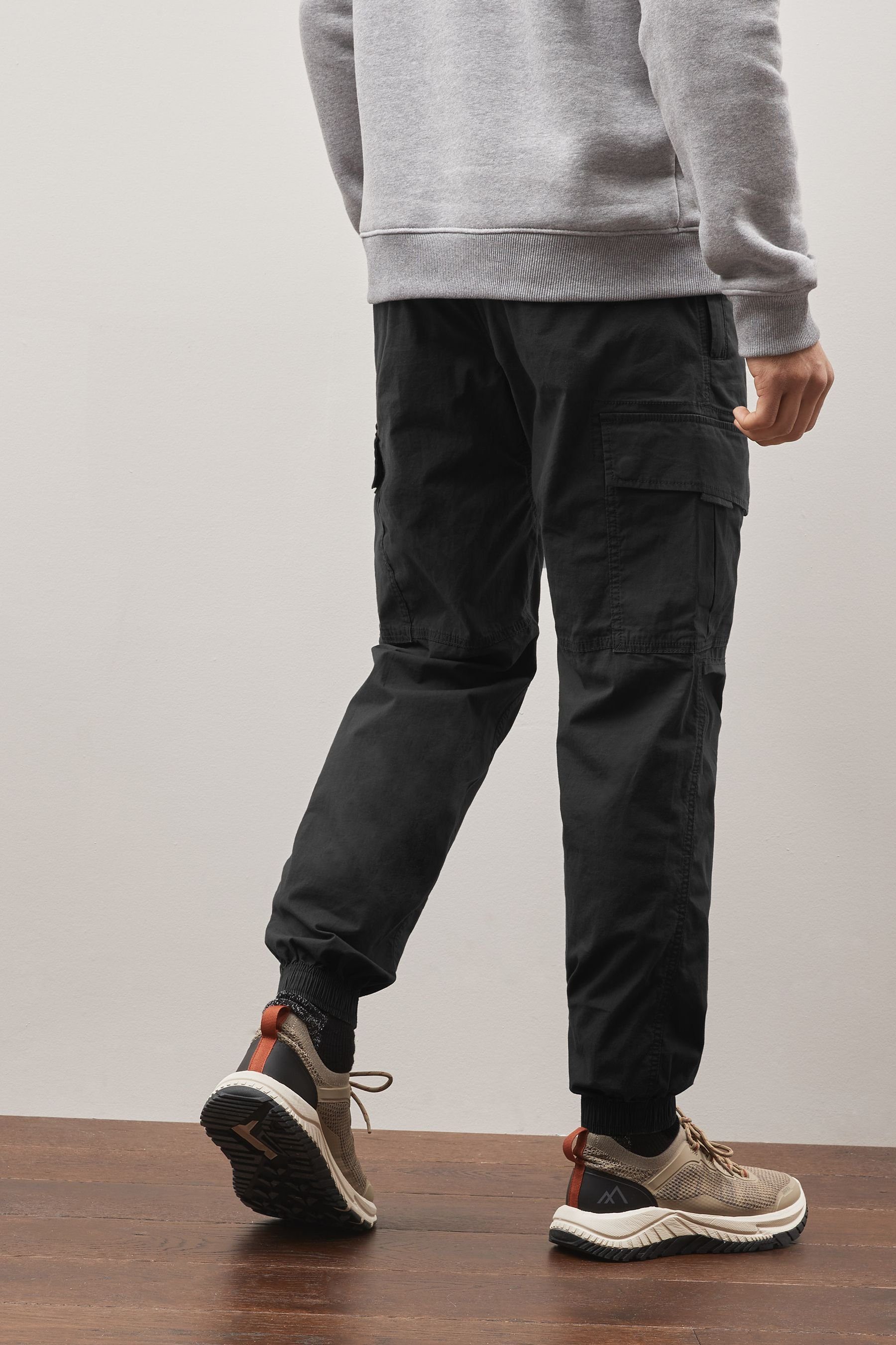 Next Cargohose Utility-Cargohose mit Grey Regular Tapered (1-tlg) Stretch Charcoal –