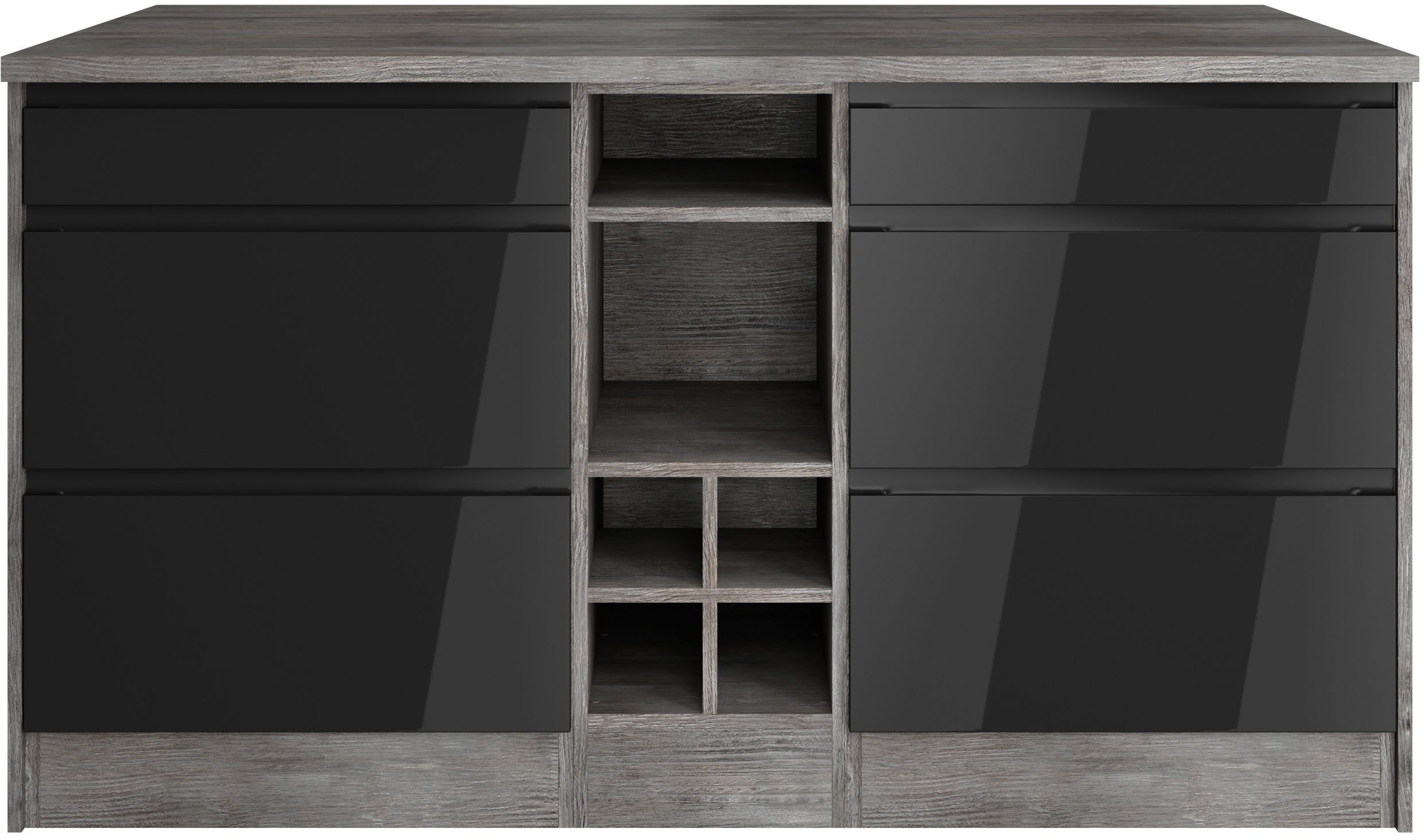 KOCHSTATION Kücheninsel "KS-Virginia" Breite 153 cm, MDF-Fronten, Flaschenr günstig online kaufen