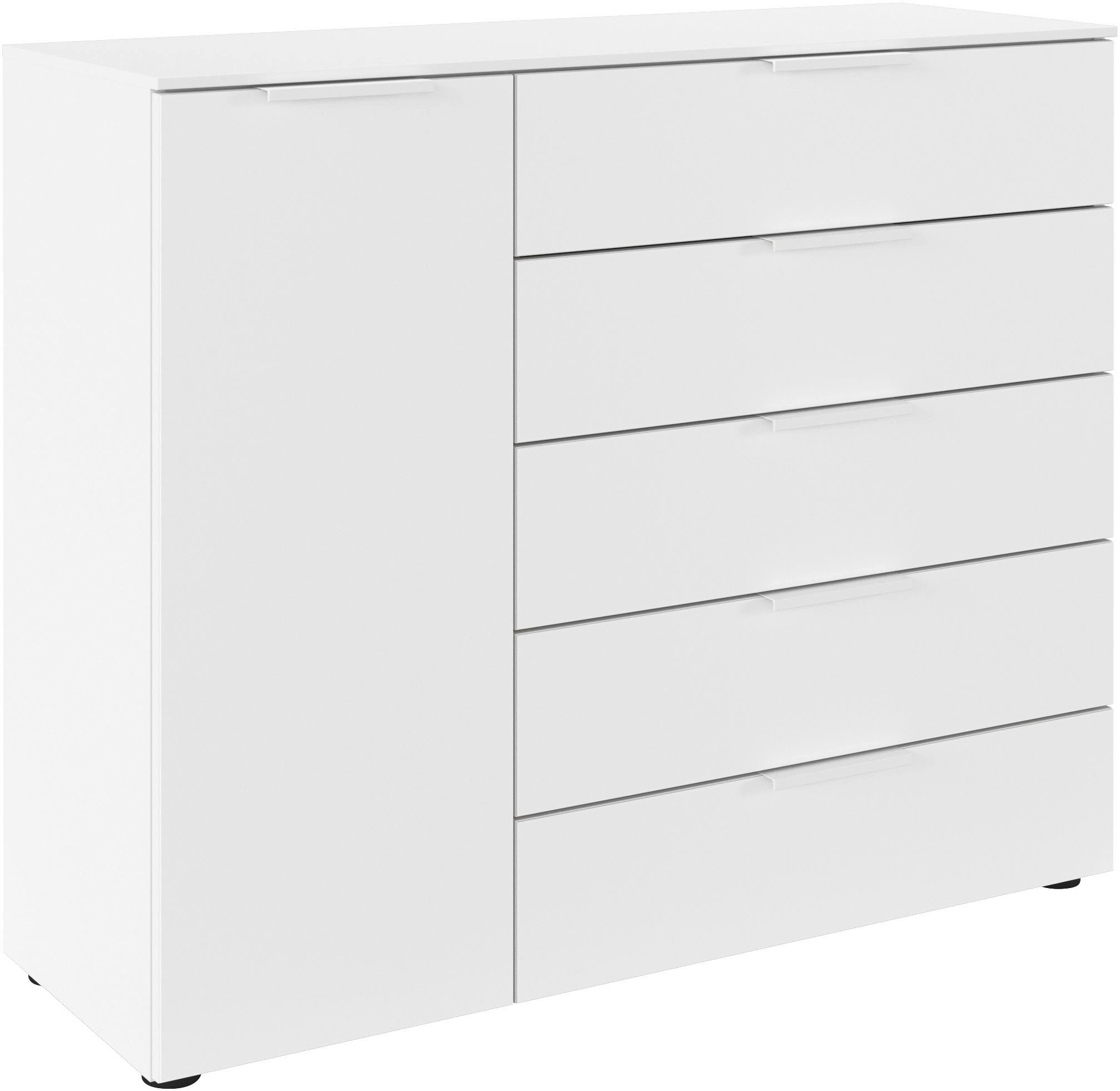 LeGer Home by Lena Gercke Kommode Kommode Sideboard Schubladen Türenkommode SERINA eleganter Eyecatcher, mit 5 Schubkästen und 1 Tür sowie Metallgriffen MADE IN GERMANY