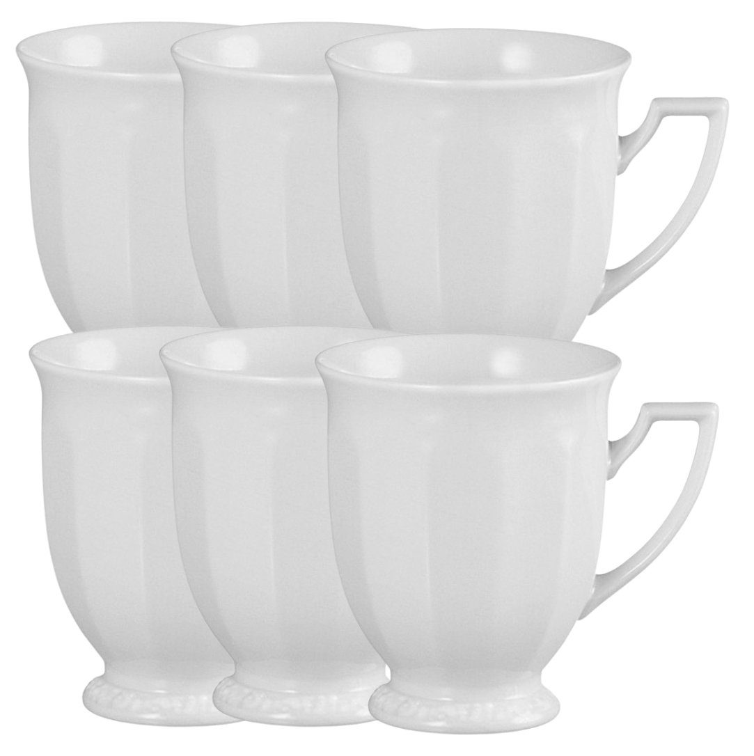 Rosenthal Geschirr-Set Maria Weiss Becher mit Henkel Set 0,3 l 6tlg, Porzellan