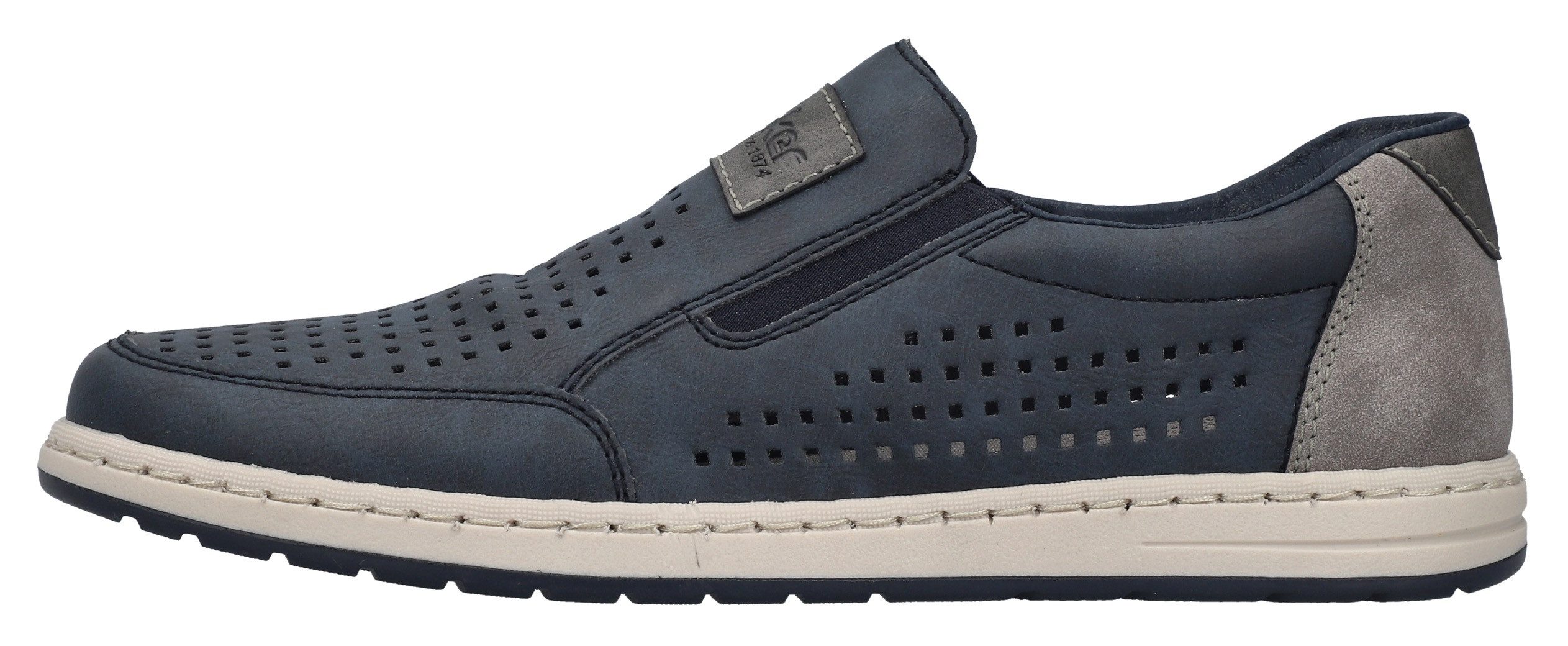 Rieker Slipper, Slip-on Sneaker, Loafer, Komfortschuh mit Gummizug für guten Sitz