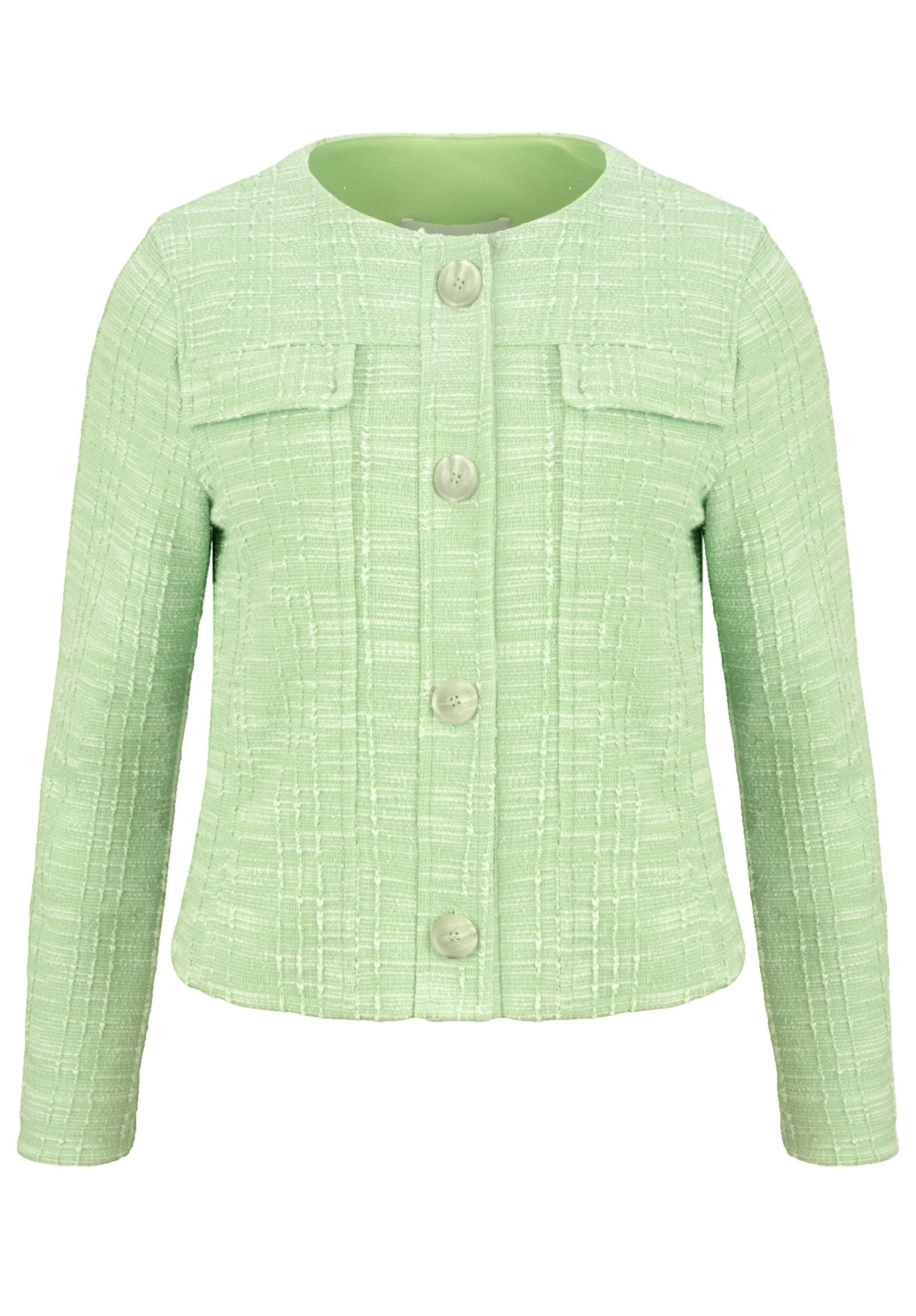 bianca Bouclèjacke VIOLET mit Rundhalsauschnitt und Knopfleiste günstig online kaufen