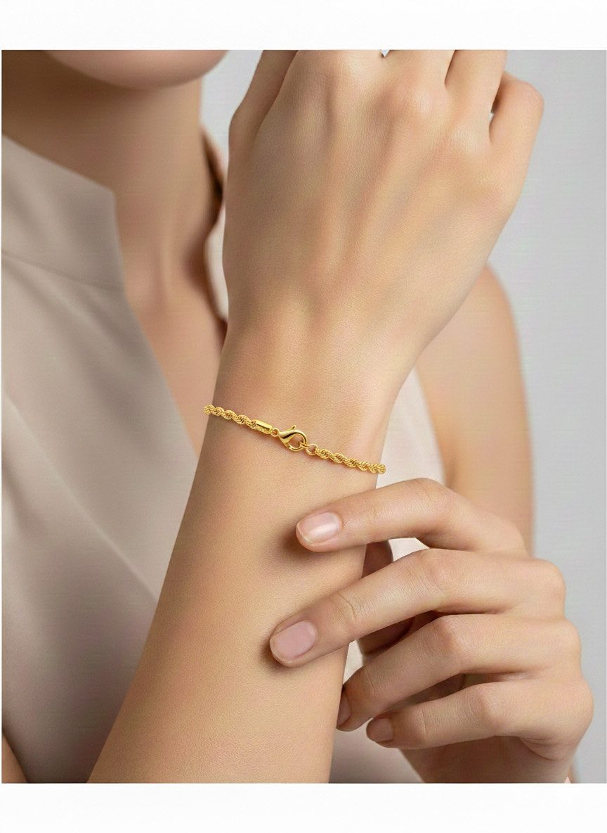 Antares Gold Goldarmband Isabel 14K Gold Damen Armband – Edles Seil Design, 18 cm, (585) Echtgold