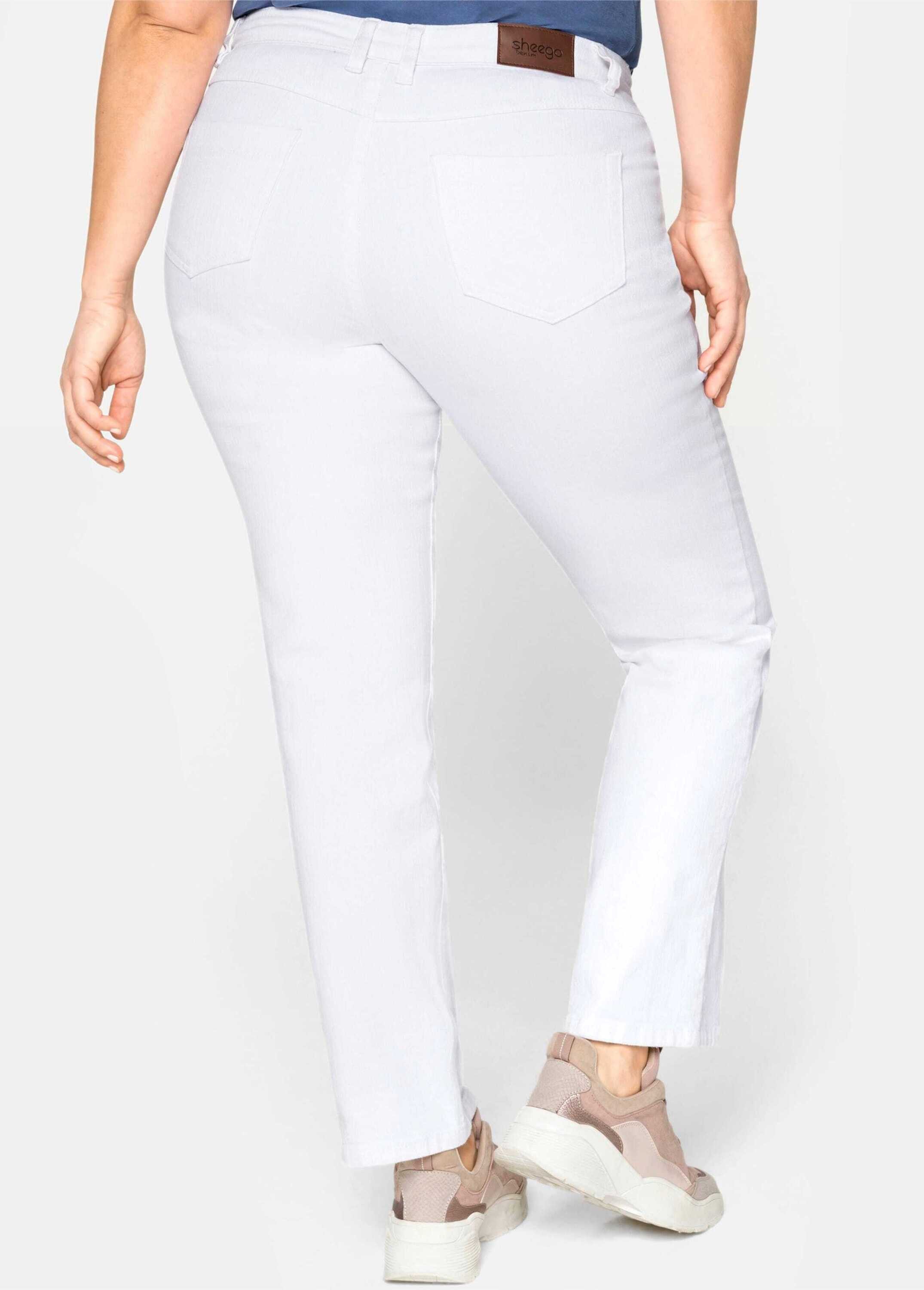 Sheego Bequeme Jeans Stretch-Jeans »Die Gerade« mit Used-Effekten – Bild 2 von 5