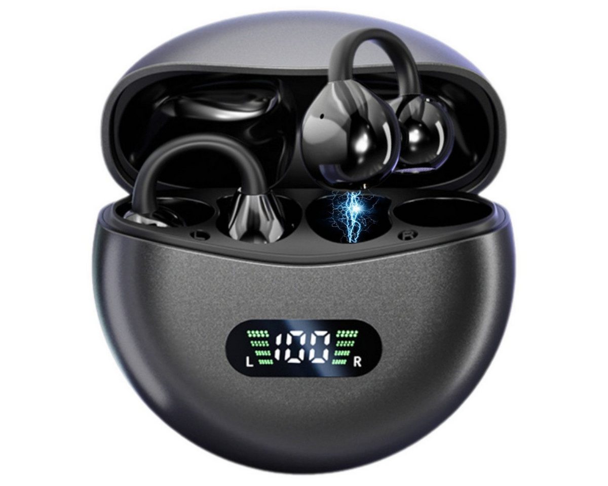 Toomoke Open Ear Kopfhörer, In Ear Ohrhörer, Bluetooth 5.4 Sport-Kopfhörer Open-Ear-Kopfhörer (Reduzierung des Anrufrauschens und Intelligente Bassoptimierung, Offenes Ohrclip-Design, HiFi Stereo, 60 Std Laufzeit, IPX4 Wasserdichte Kabellose Sport Bluetoo