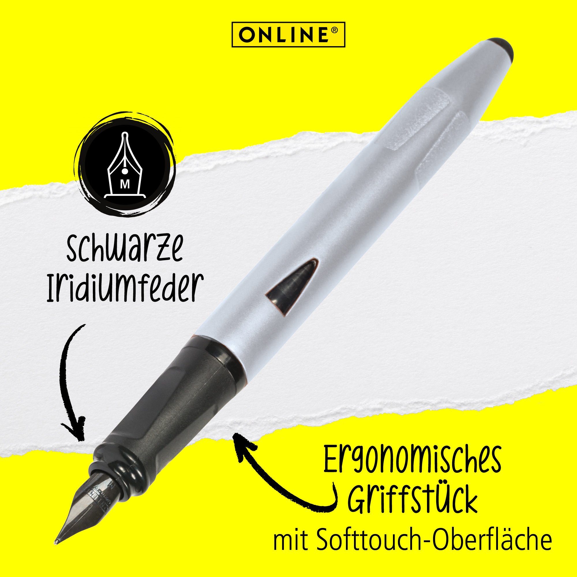 Online ideal mit Switch die ergonomisch, Stylus-Tip Plus, Pen Silber Schule, für Füller