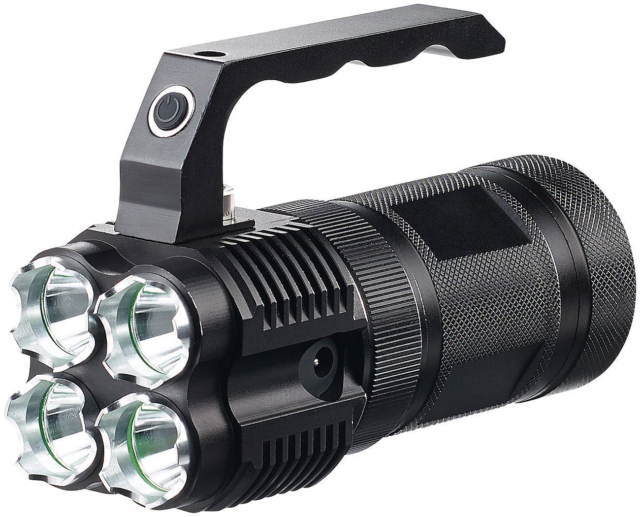 KryoLights LED Taschenlampe »LED Handstrahler TRC-4.4A Taschenlampe 2000 lm  Leuchte Leuchtstrahler Handlampe«, 4 Cree-LEDs XM-L U2, sehr hell: 2000  Lumen