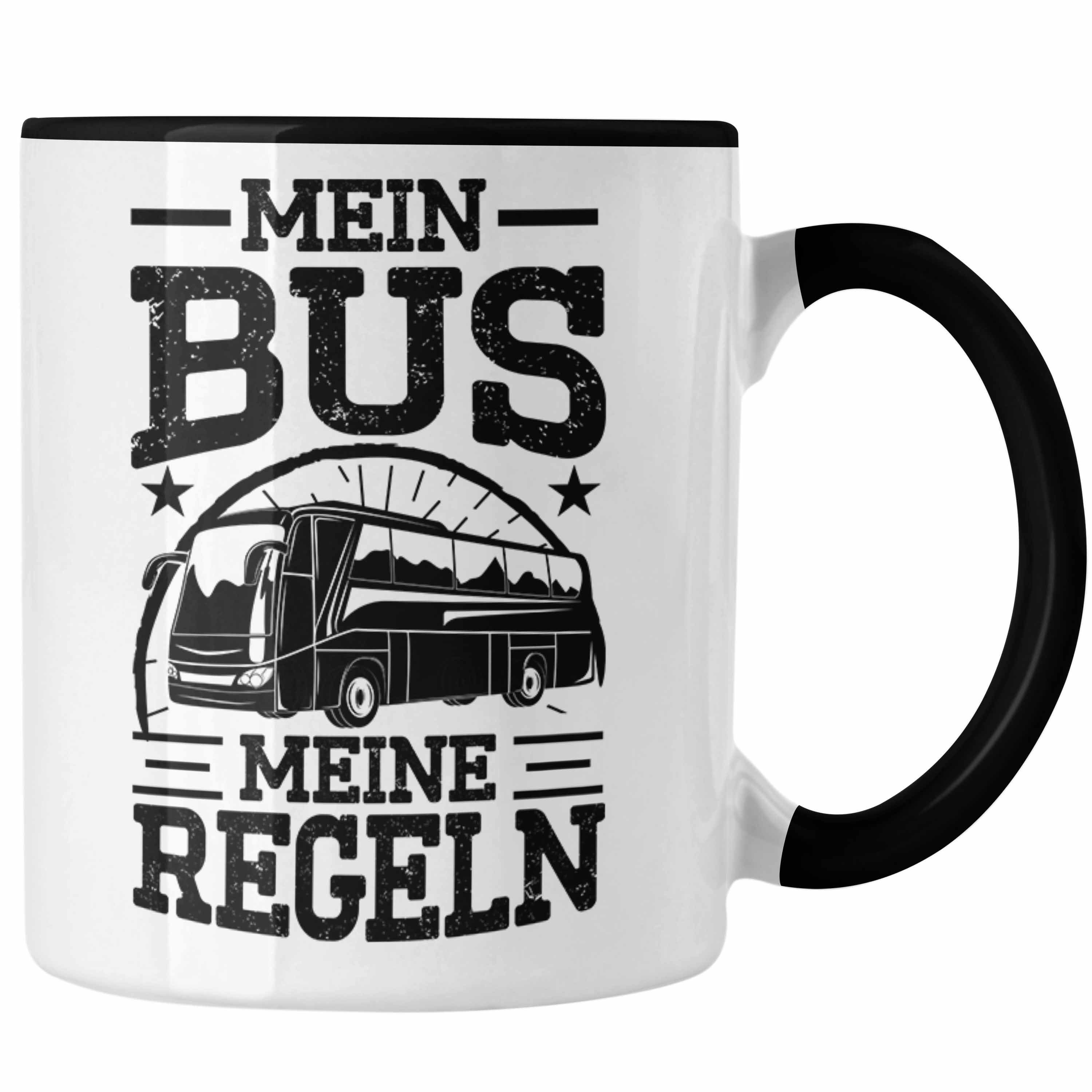 Trendation Tasse Trendation - Busfahrer Tasse Geschenk Mein Bus Meine Regeln Lustiger Spruch Busfahrerin Schwarz