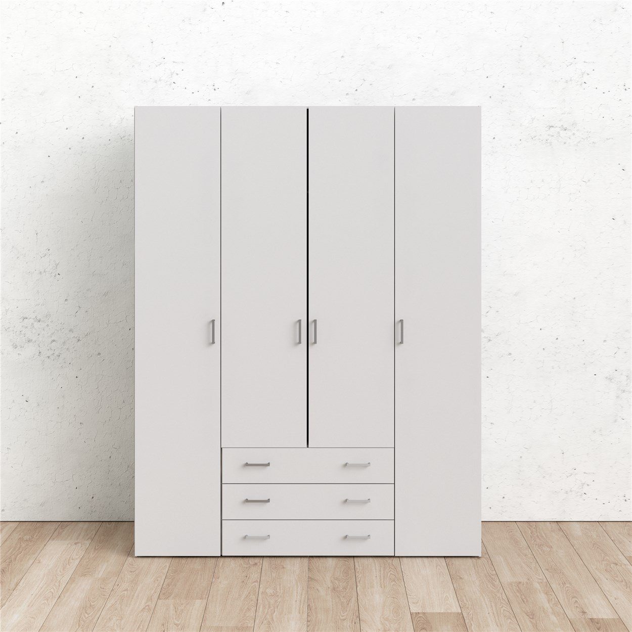 Home affaire Kleiderschrank Space Drehtürenschrank, Aufbewahrung Kasten Schrank Stauraum Breite 78, 115,8 oder 154 cm, mit je 3 Schubkästen, innen Einlegeböden