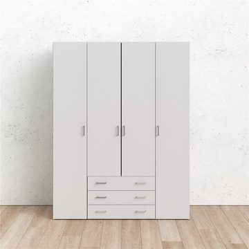 Home affaire Kleiderschrank graue Stangengriffe, einfache Selbstmontage, 200,4 x 154 x 49,5 cm