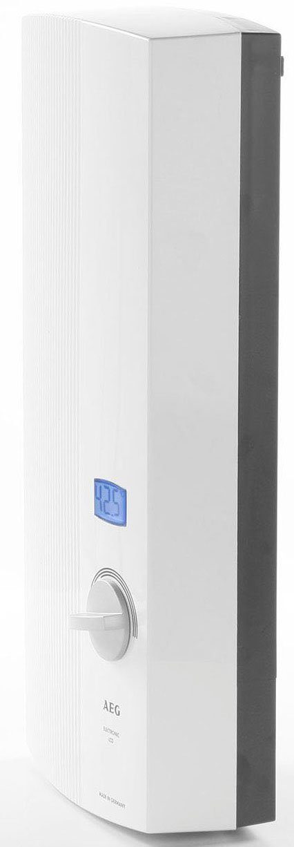 AEG Haustechnik Komfort-Durchlauferhitzer DDLE LCD 18/21/24 kW, gradgenaue Temperaturwahl, elektronisch, min. 30 °C, max. 60 °C, LC-Display