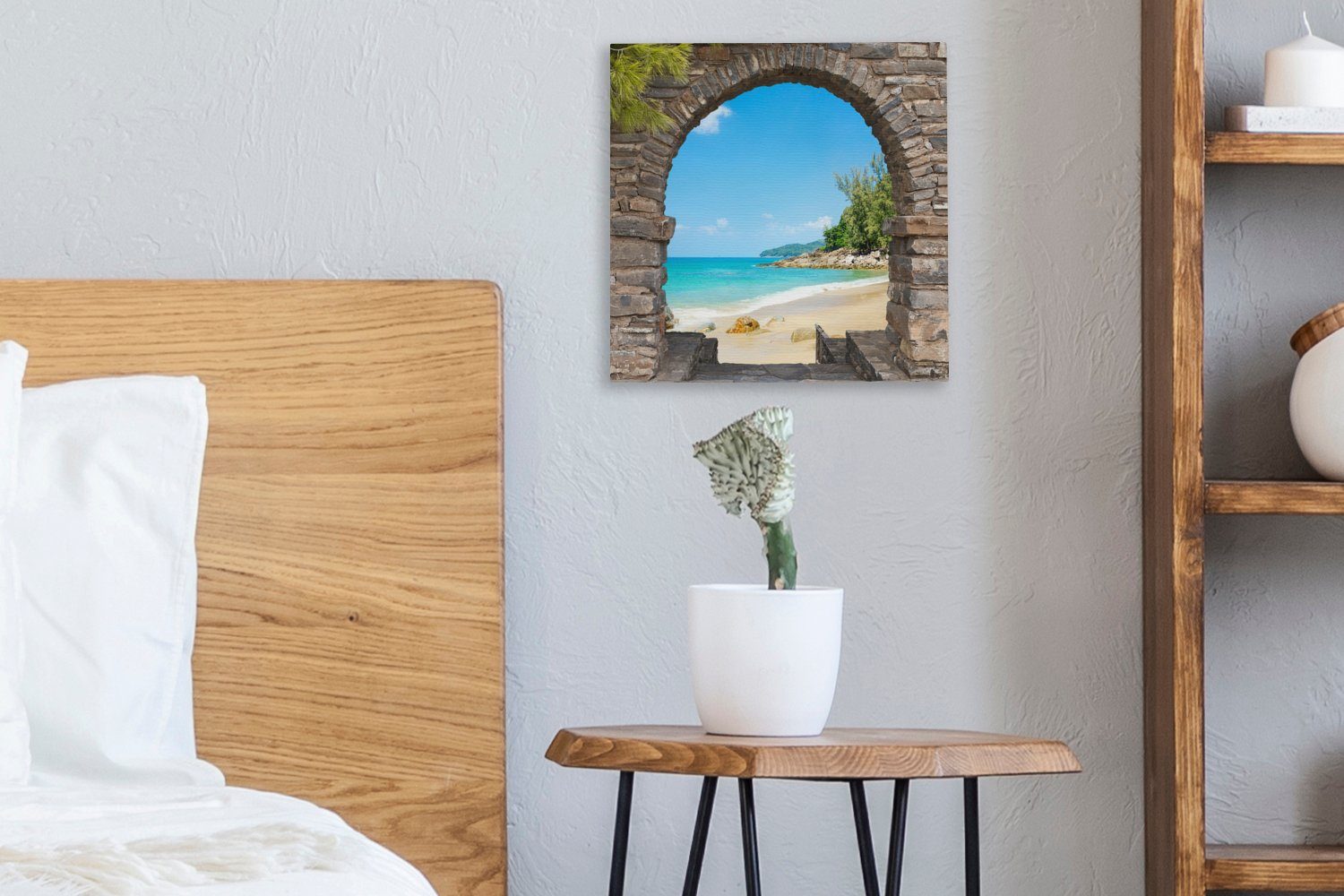 Schlafzimmer OneMillionCanvasses® - - Sommer, Wohnzimmer Strand Tropisch Transparent (1 St), - Leinwand Leinwandbild Bilder für