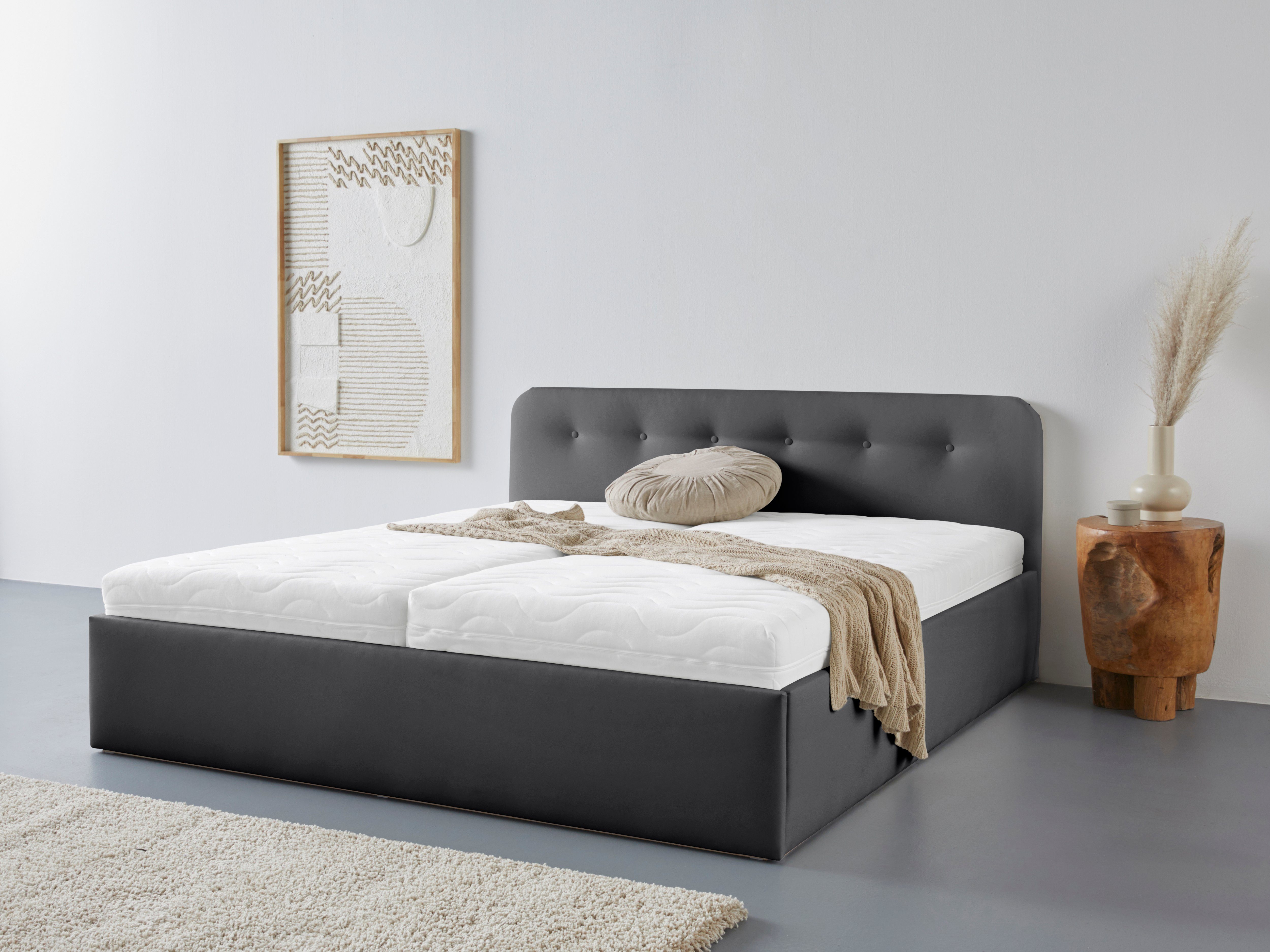 Westfalia Schlafkomfort Polsterbett "Rostock" auch mit Stauraum und Kopftei günstig online kaufen