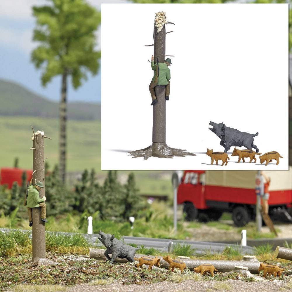 Busch Modelleisenbahn-Figur H0 Verfolgter Jäger 7958