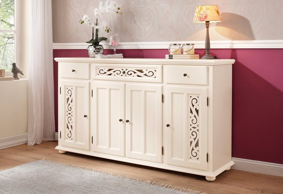 Home affaire Sideboard Arabeske, mit dekorativen Fräsungen auf Tür- und  Schubladenfronten, Breite 171cm