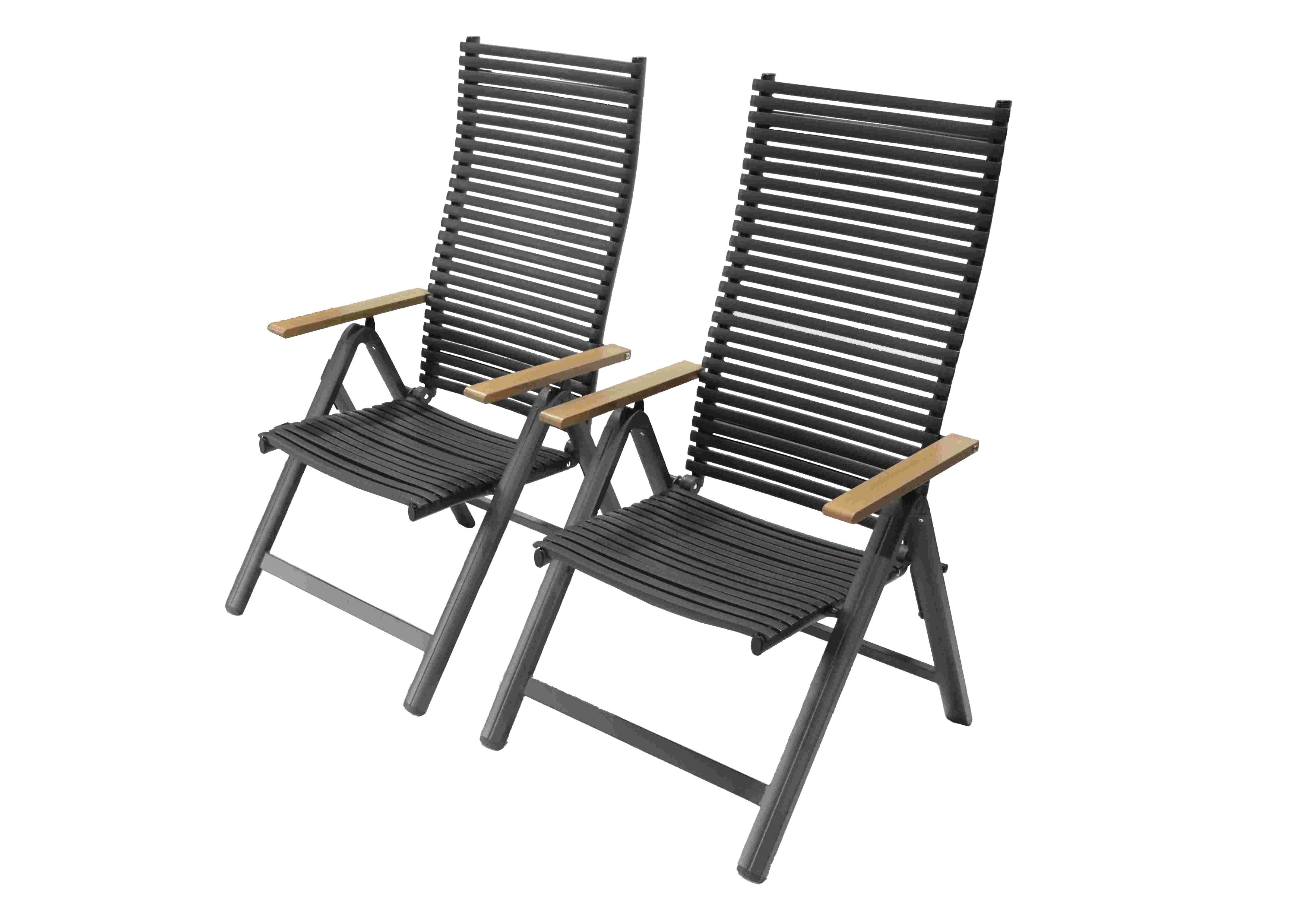 Leco Gartensessel Klapp-Funktionssessel JUNO 2er-Set (2er-Set bestehend aus 2 Klappsesseln), Rückenlehne 5-fach verstellbar