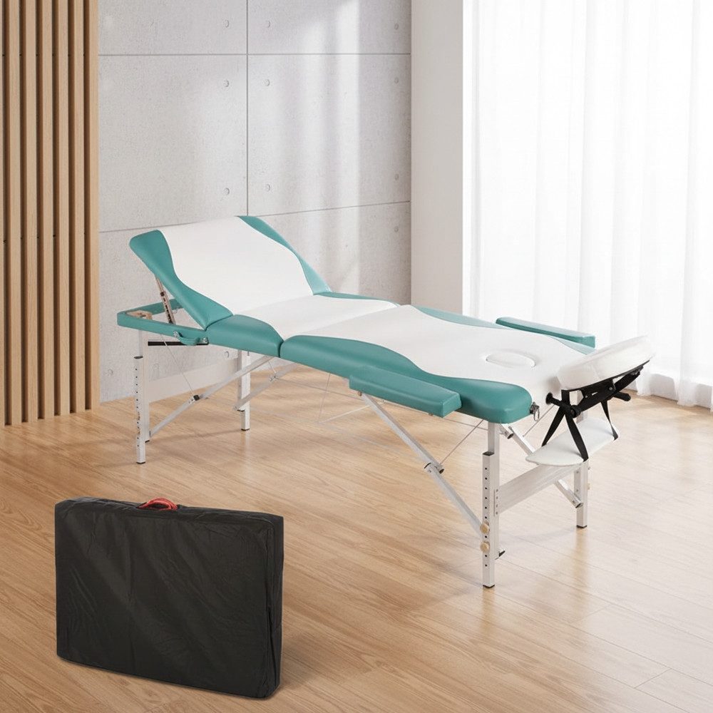 Melko Massageliege Ergonomische Massageliege mit 3 Zonen inkl. Kopfstütze (Stück, Premium-Liege), Extra dicke Polsterung