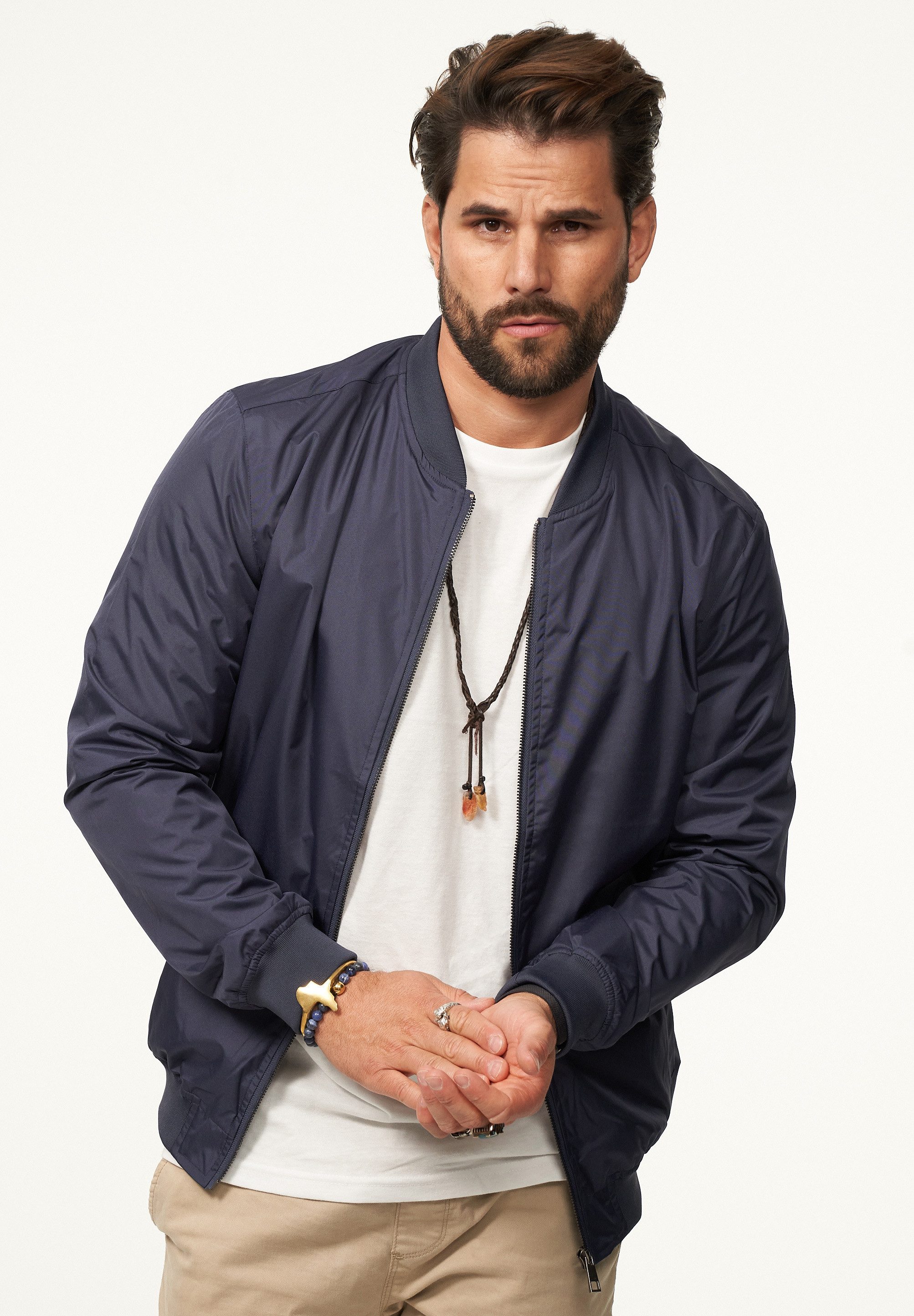 DAILY COTTON Blouson mit Baseball-Kragen Herren Blousonjacke leichte Bomberjacke Übergangsjacke