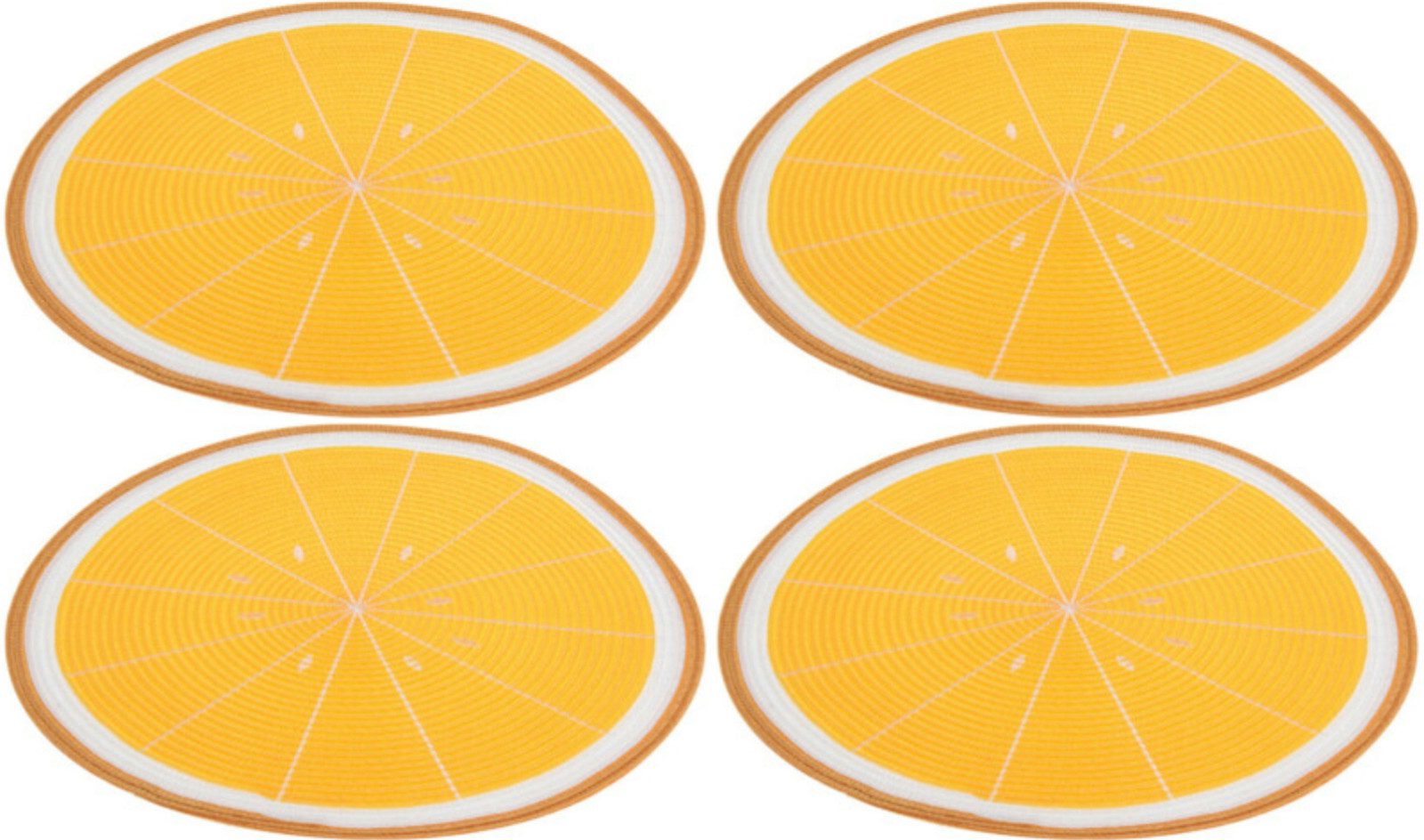 Koopman Platzset Tischset Platzteller Tischset Frucht 4 Tlg. Set, (Set, 4-St., Packung), 4 Stk, Zitrone, Ø 38cm, Polyester, Esstisch